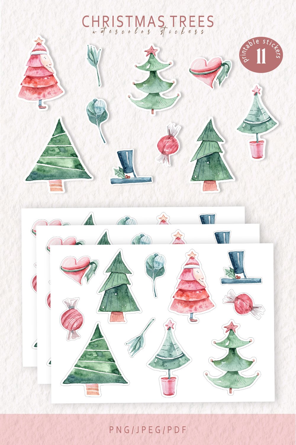 Cute Christmas printable sticker for Cricut and Silhouette