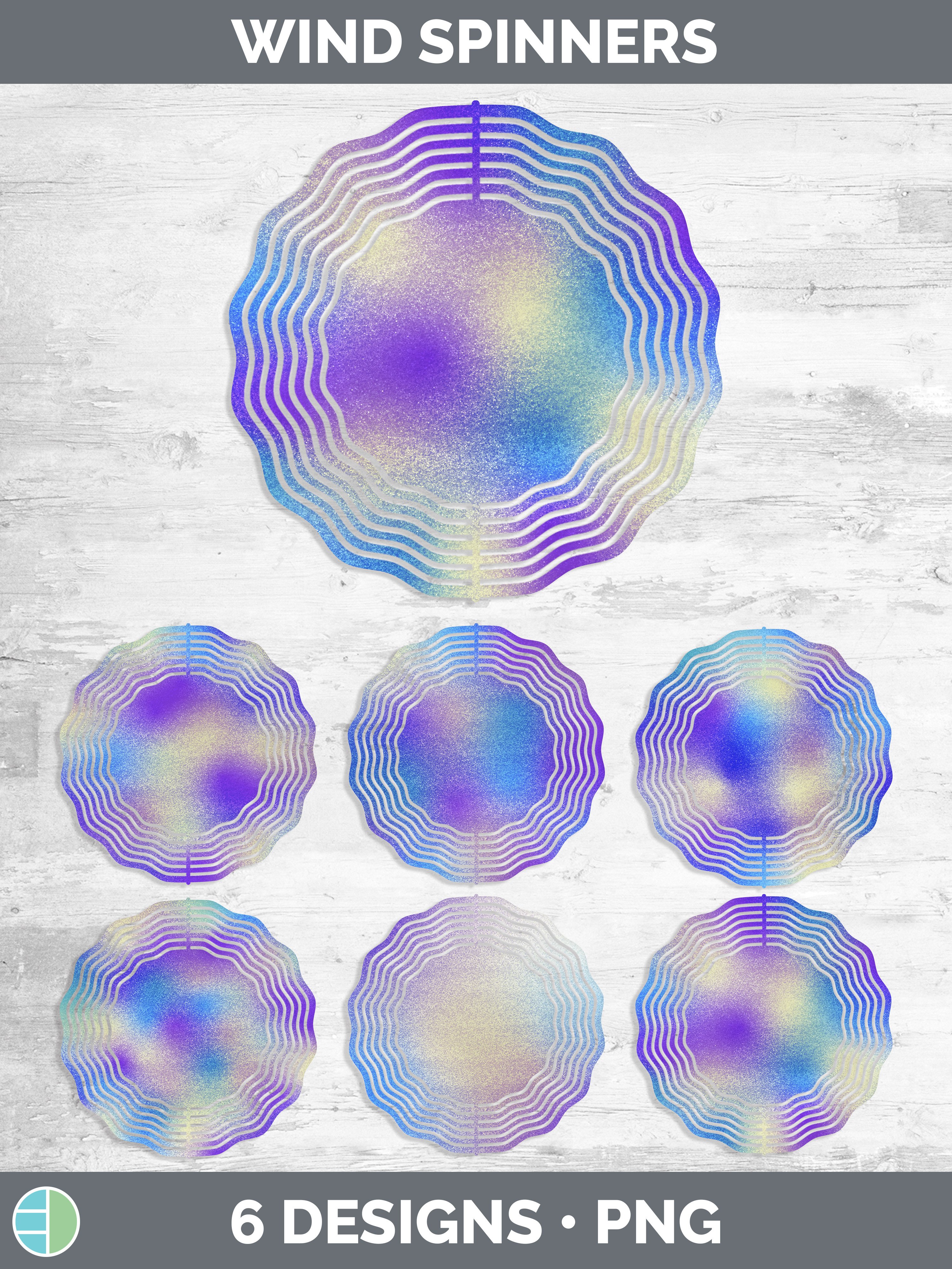 Glitter Purple Wind Spinner | Sublimation Designs Bundle