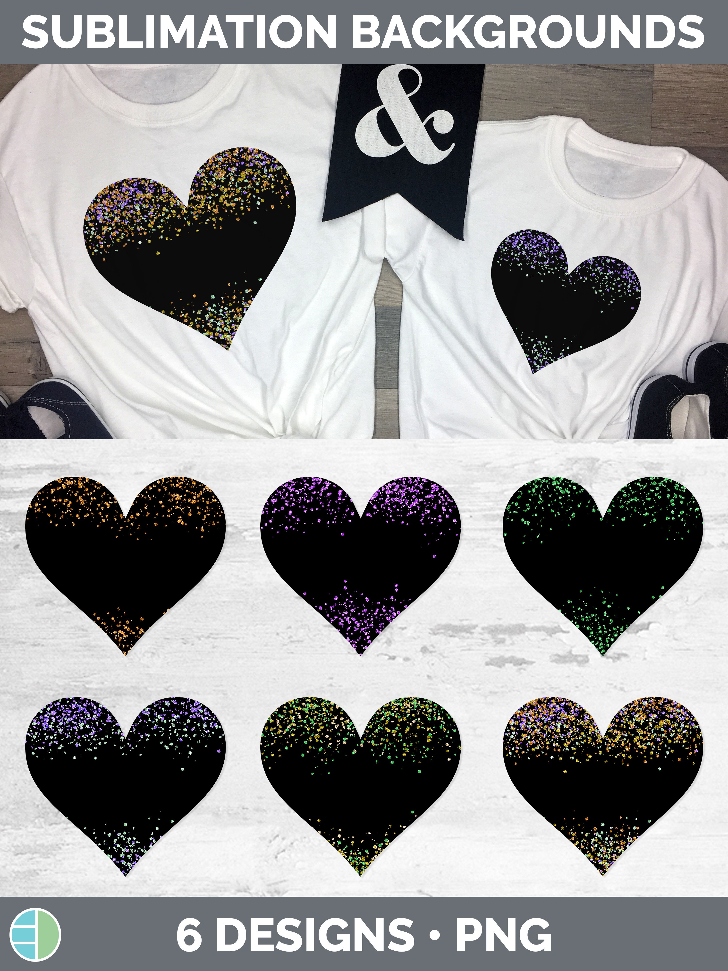 Glitter Halloween Heart | Sublimation Background Bundle