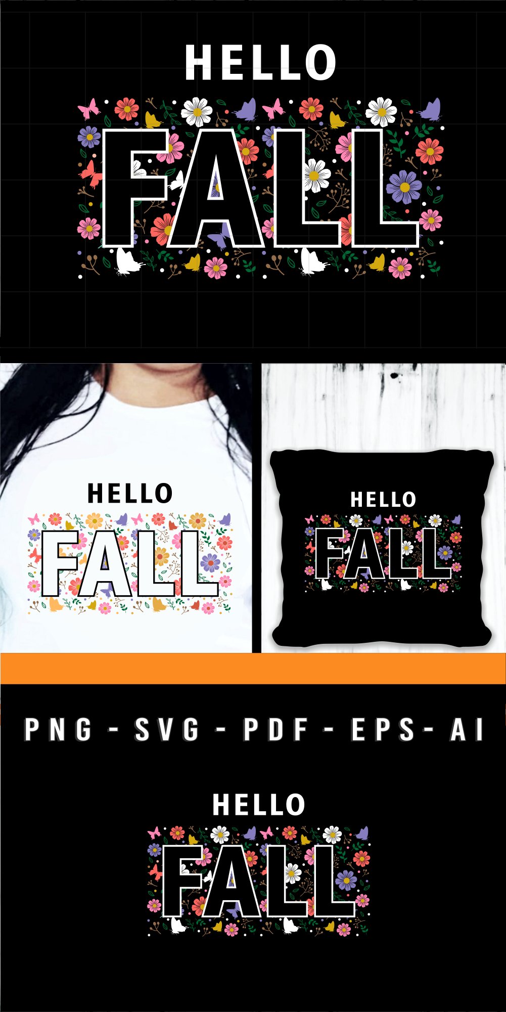 Fall Flowers SVG | Fall SVG | Fall Sublimation | Fall Floral