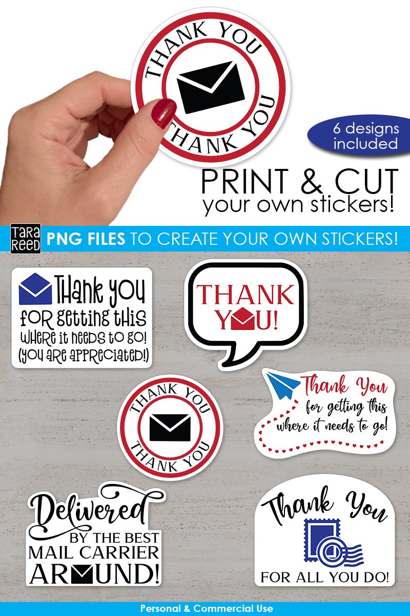Mail Carrier Thank You - Print and Cut Stickers