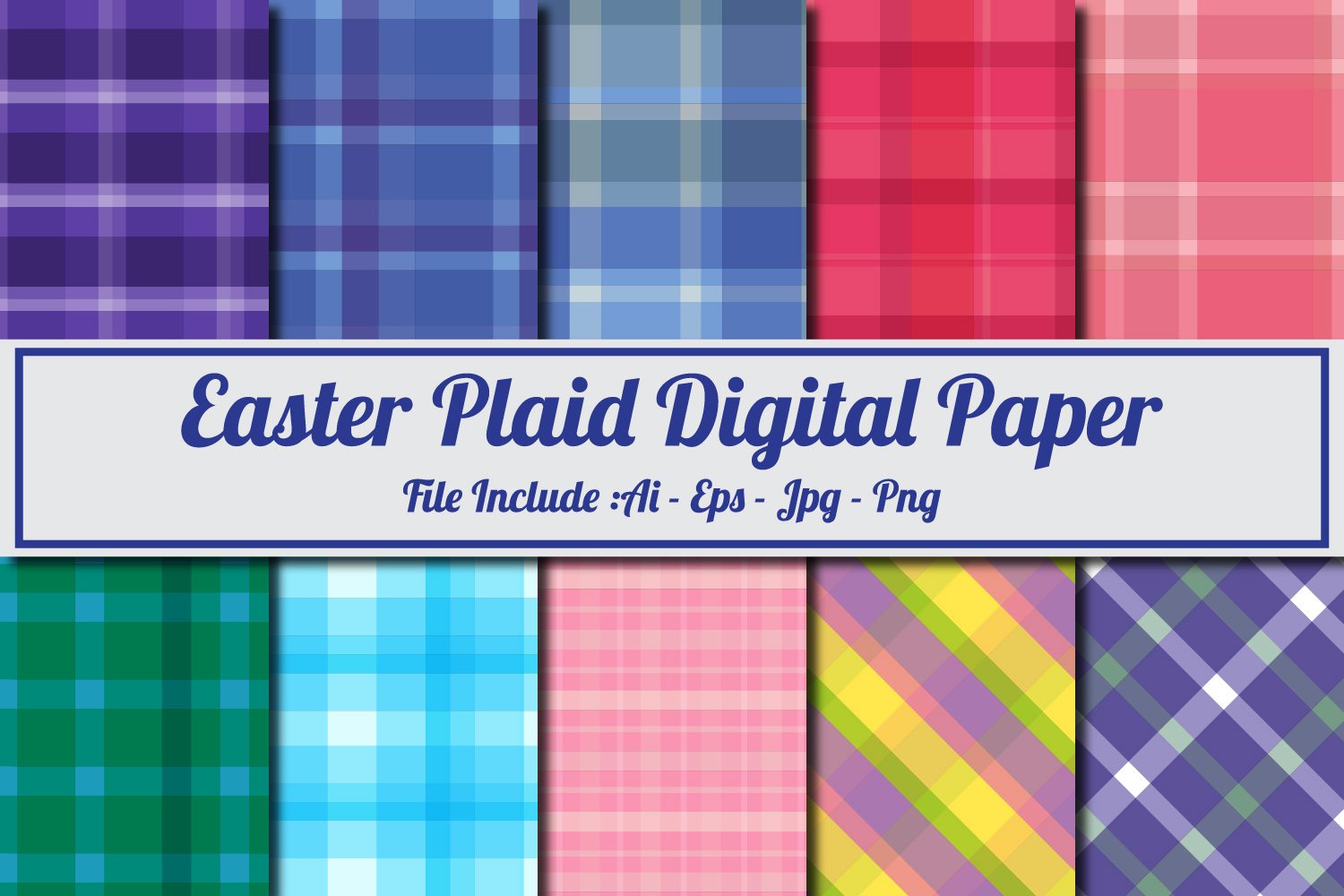 Easter Plaid Digital Paper (1198418)
