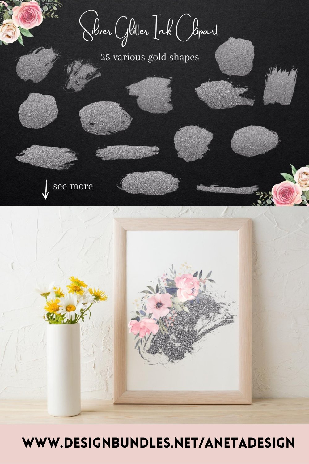 Silver Ink Design Elements