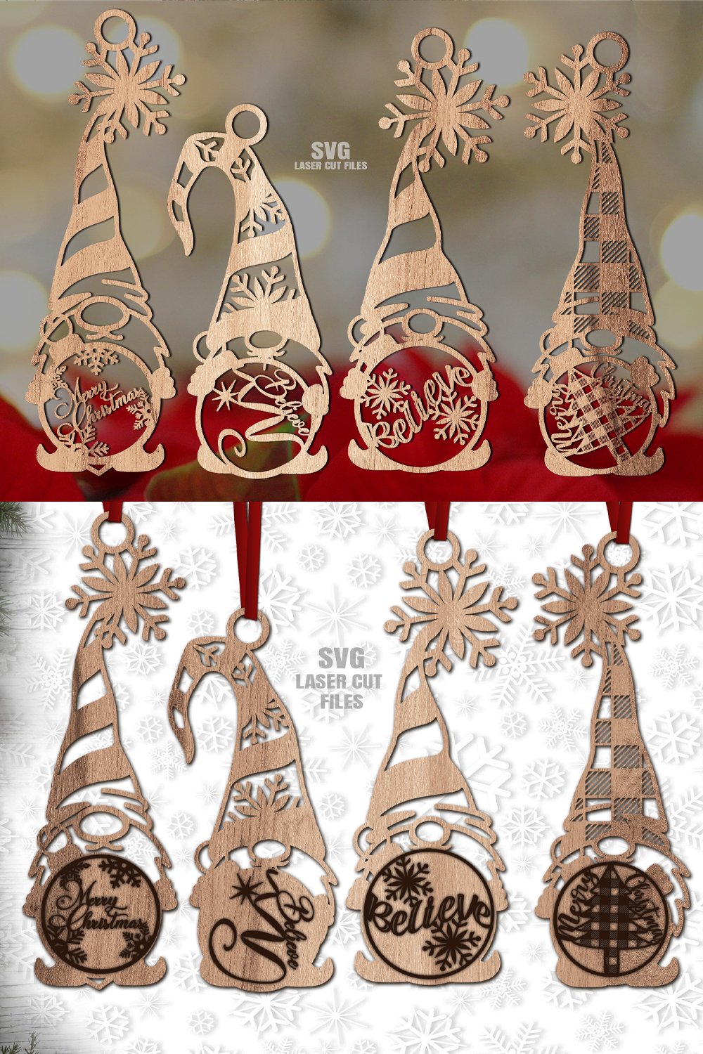 Christmas Gnome SVG Bundle | Snowflake SVG | Laser Cut Files