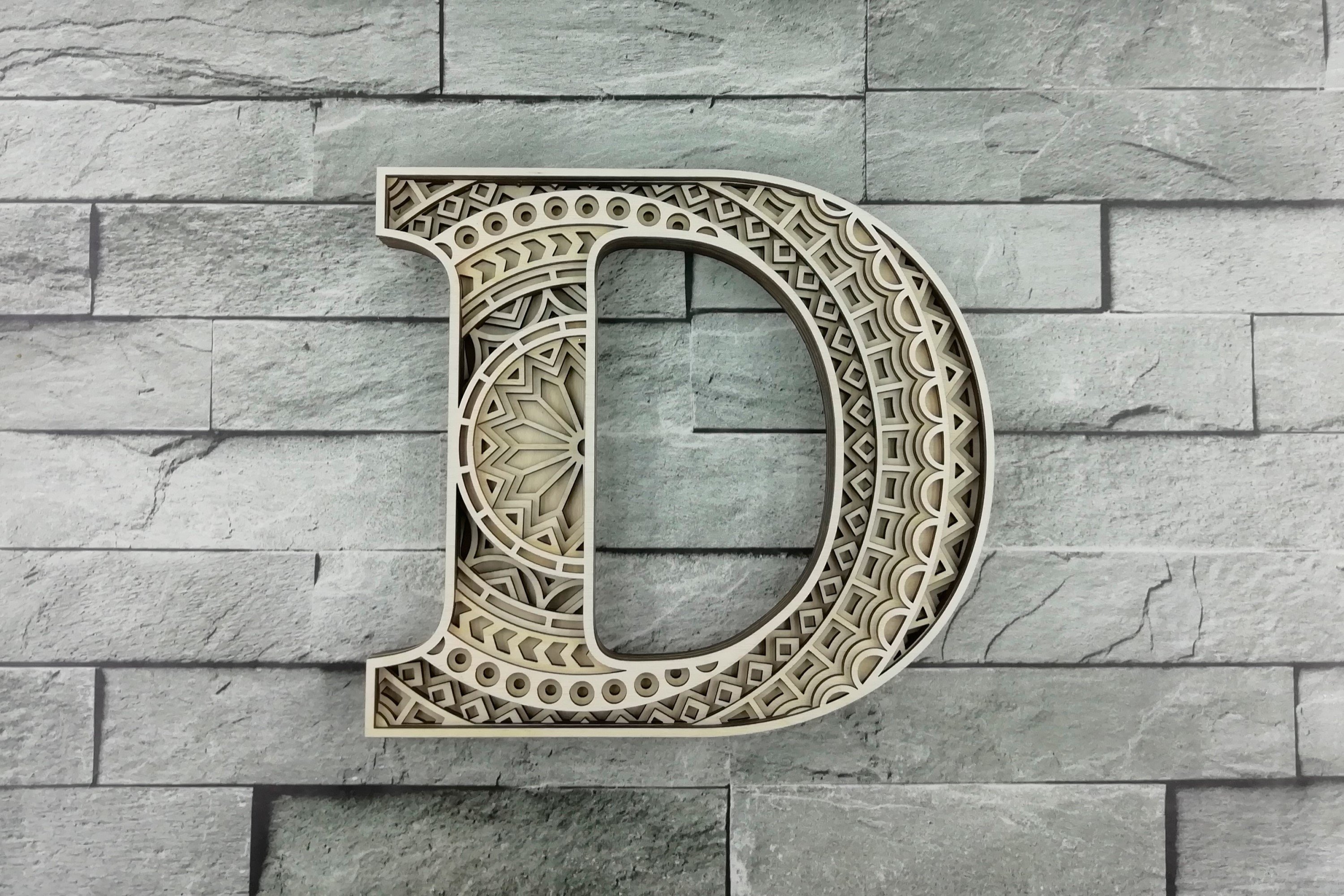 Layered Letter D, Layered letters SVG, Multilayer (898023)