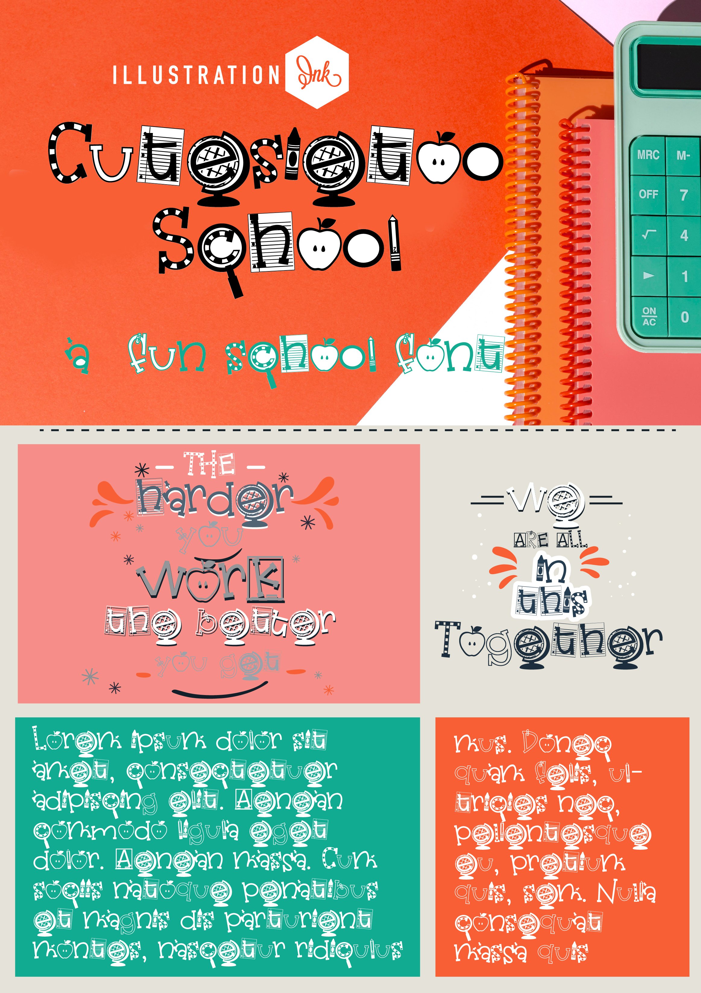 Hand-crafted, school themed font