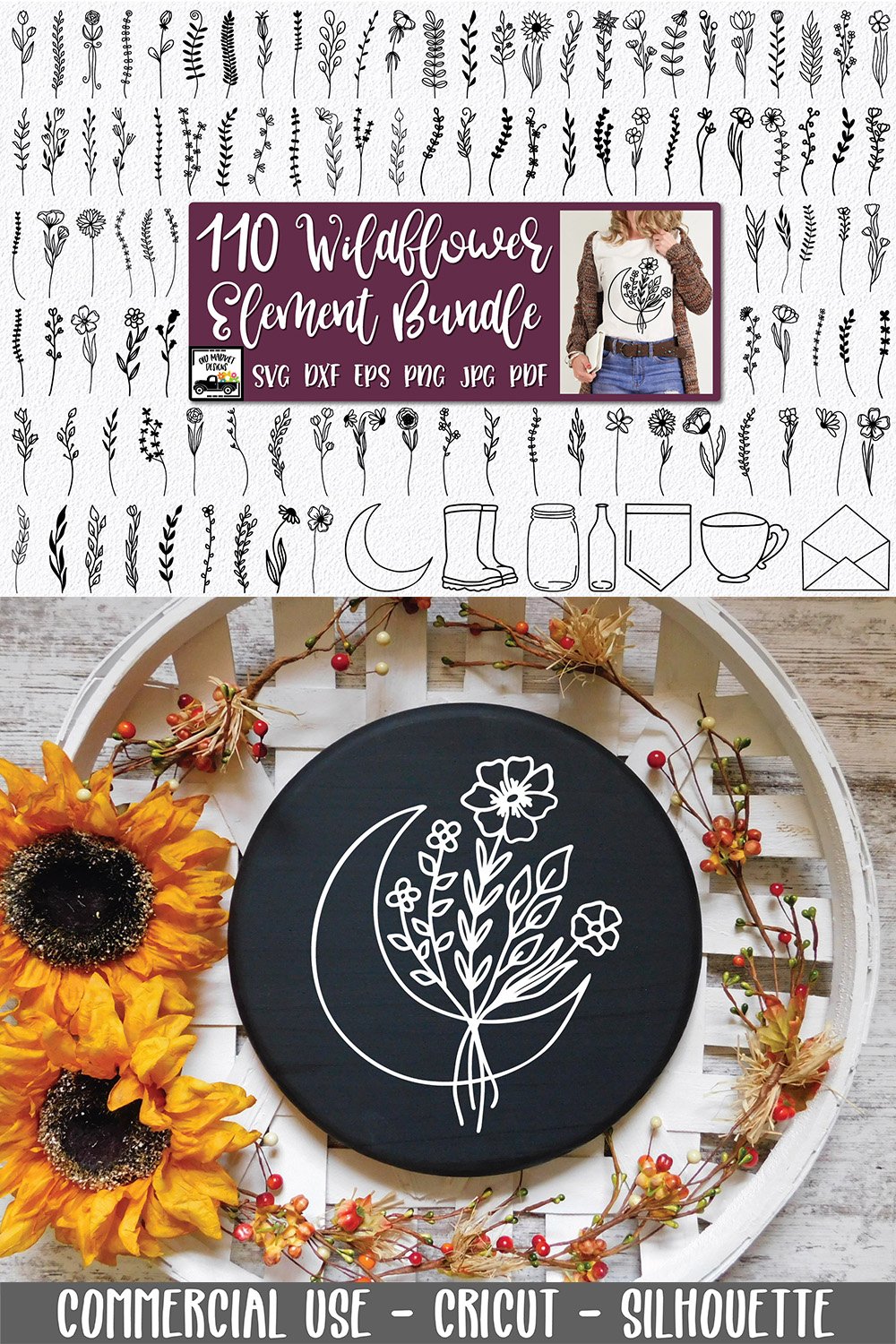 Wildflower SVG Bundle - 110 Flower Elements