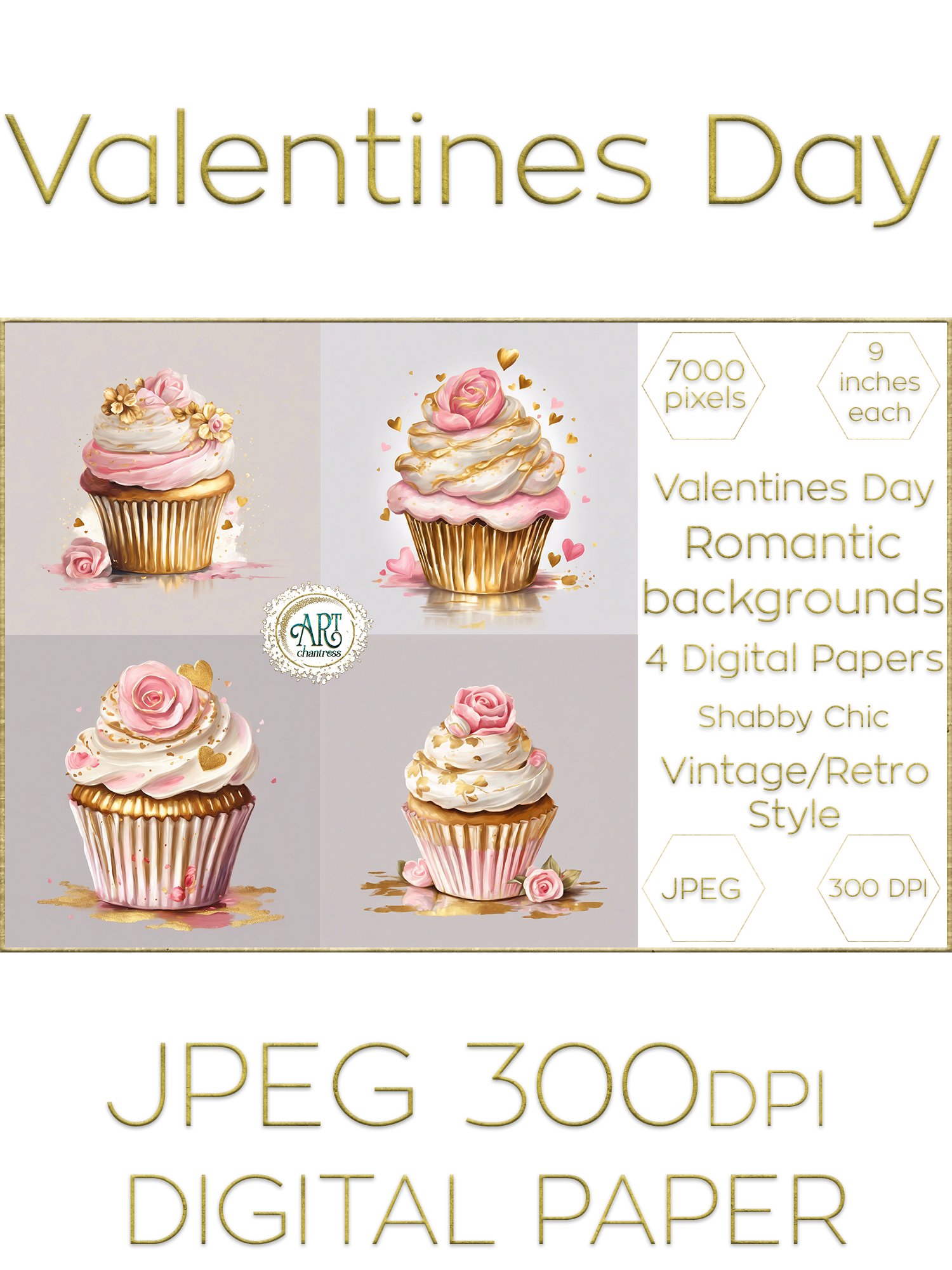 Valentines Day Sweets Illustration Digital Papers (3176250)