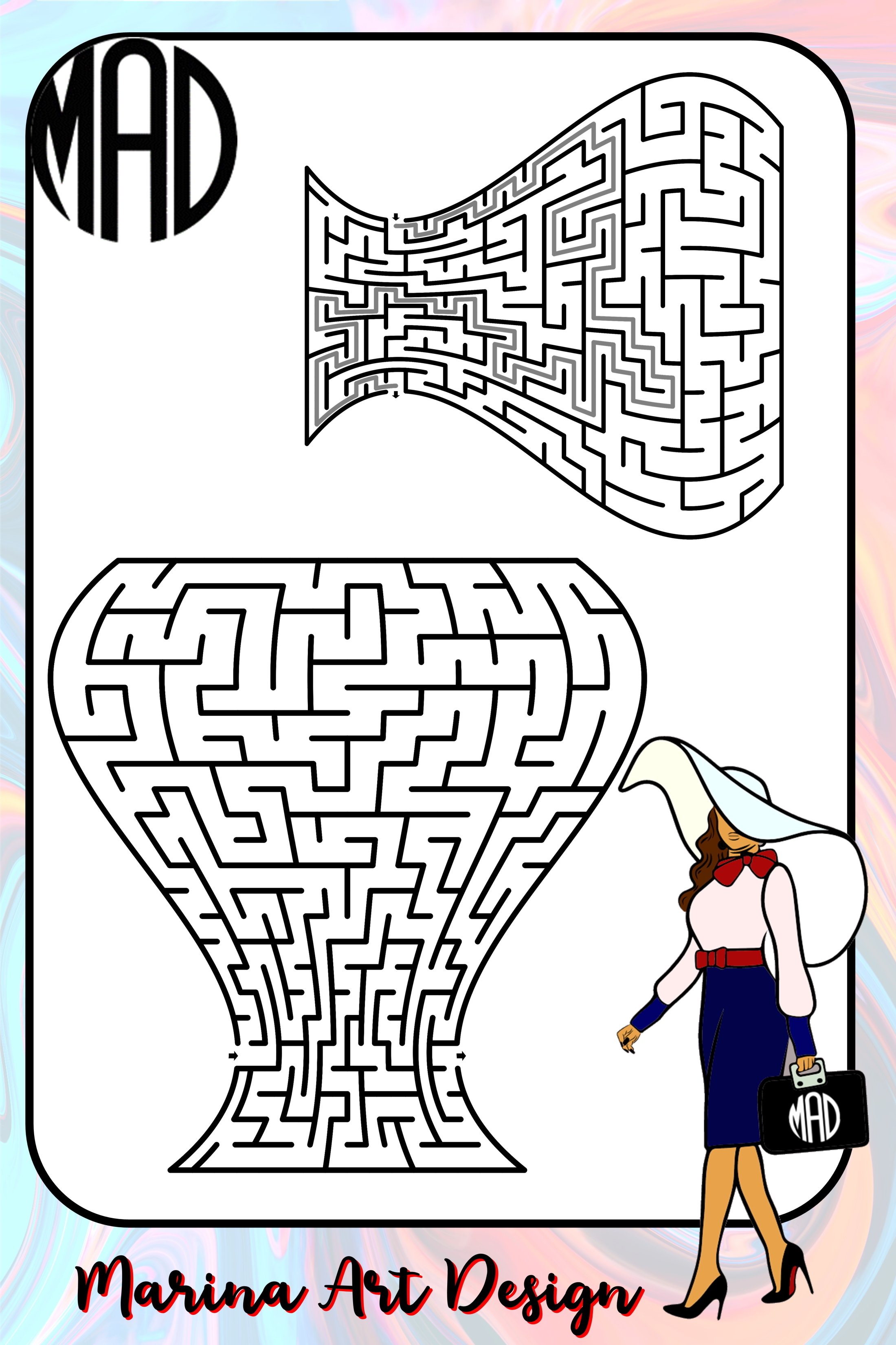 Computer generated globe geoid shaped mazes