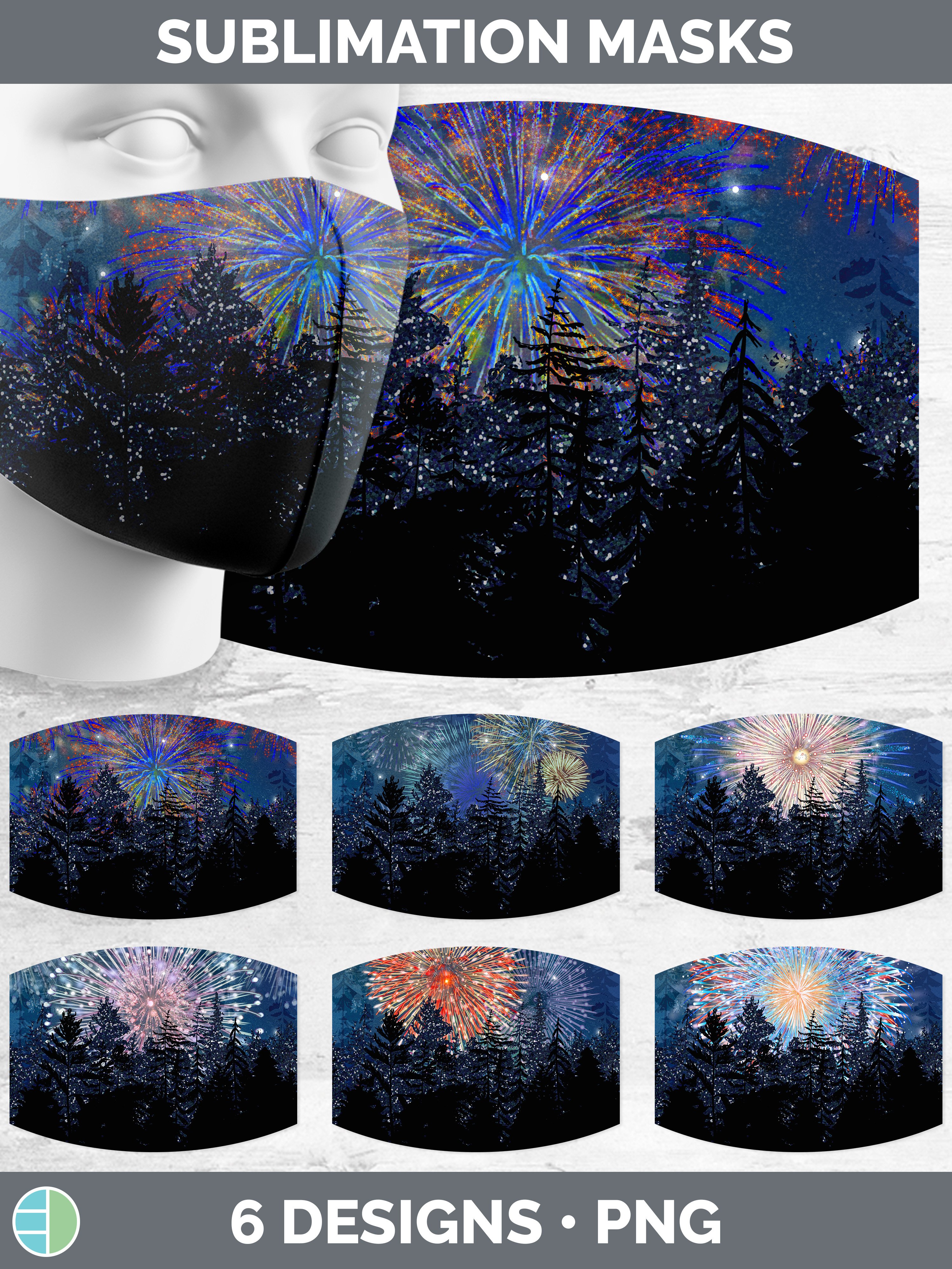 Patriotic Fireworks Mask | 4th of July Sublimation Face Mask