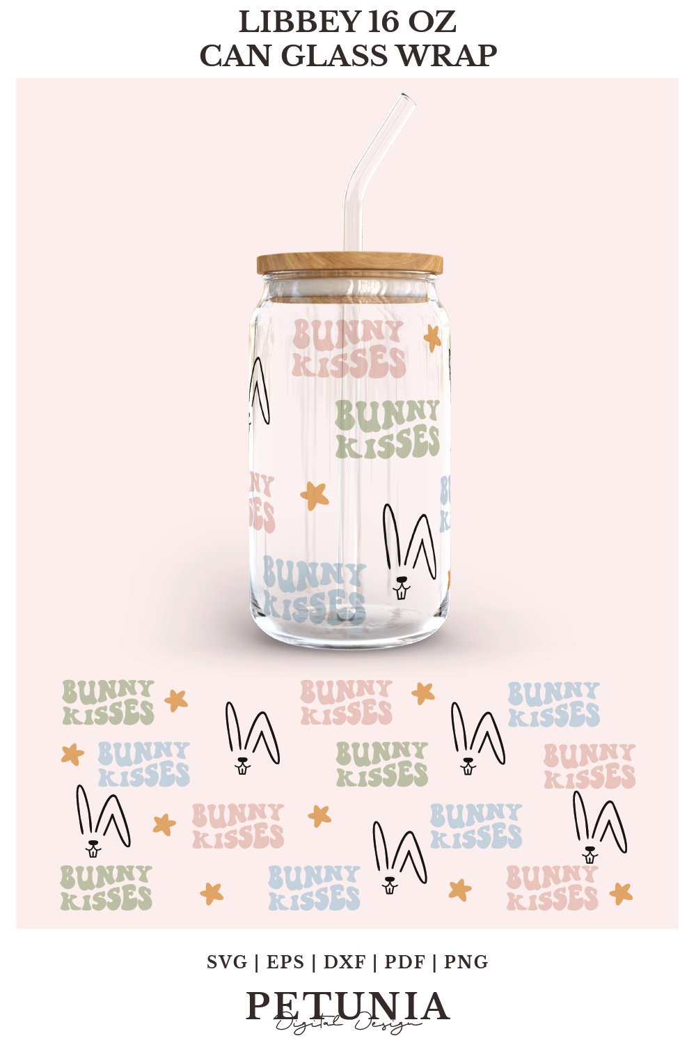 Easter Glass Can Wrap SVG | Libbey Can Glass SVG