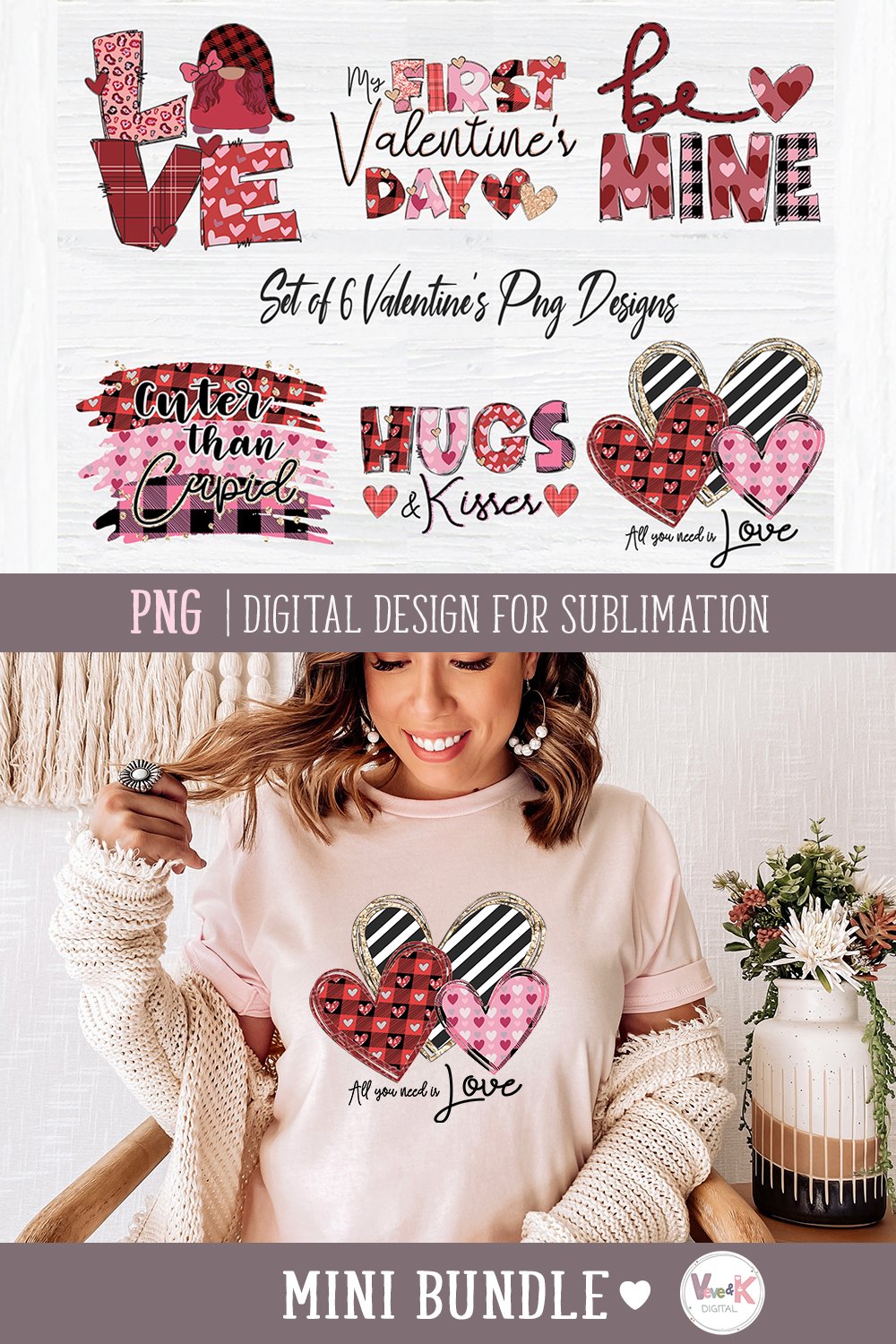 Valentine's Day Sublimation PNG Bundle