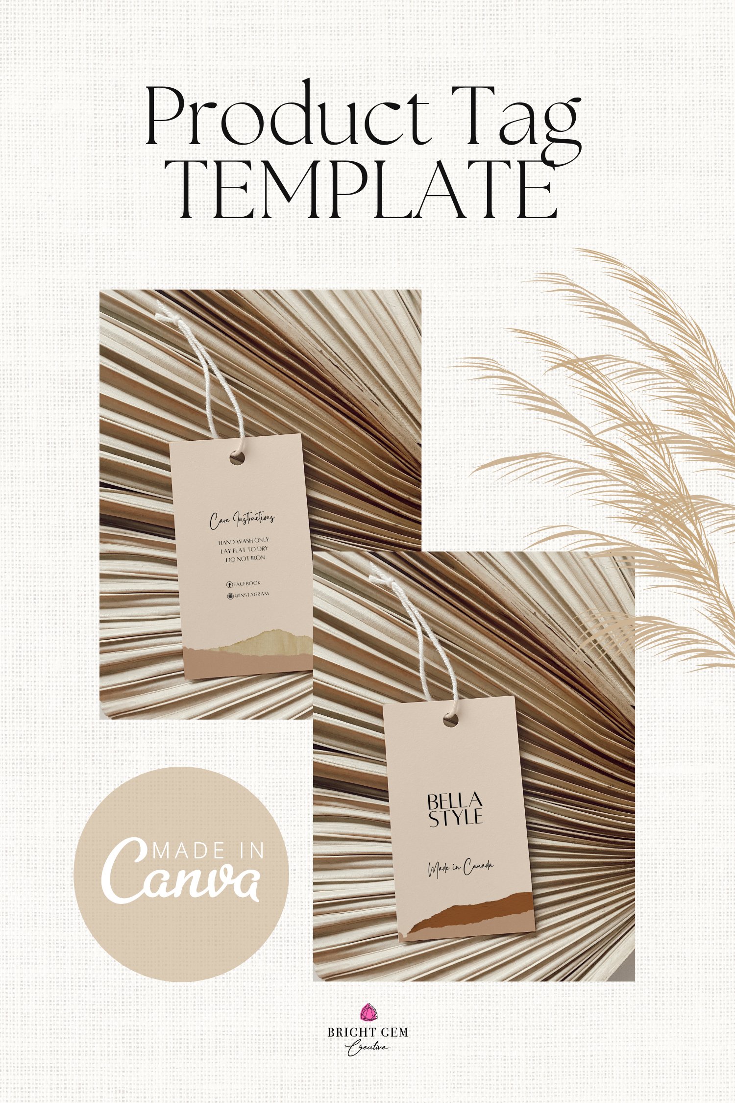 Mountainscape Product Hang Tag Template for Small Business