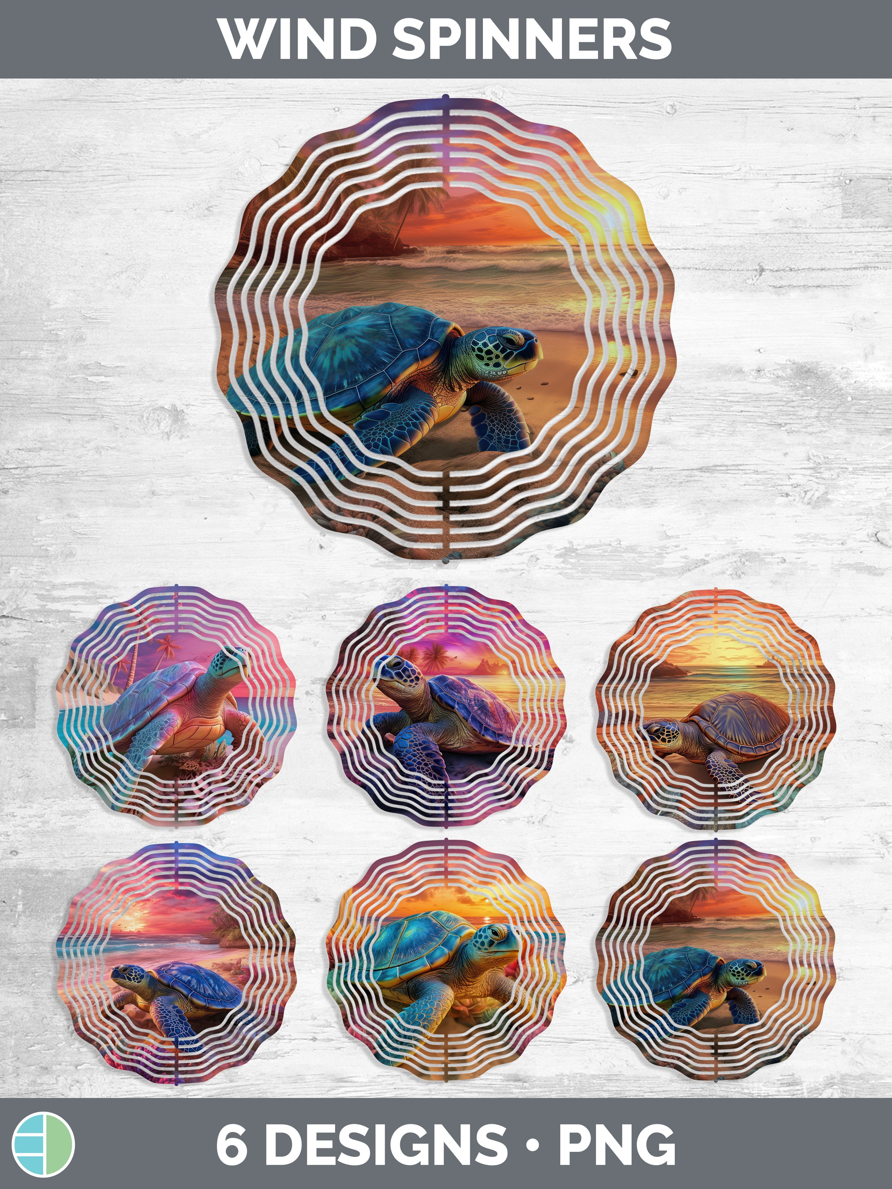 3D Sea Turtle Wind Spinner | Sublimation Spinner Designs Bun