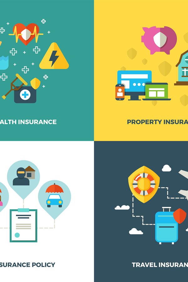 Insurance vector flat background concepts