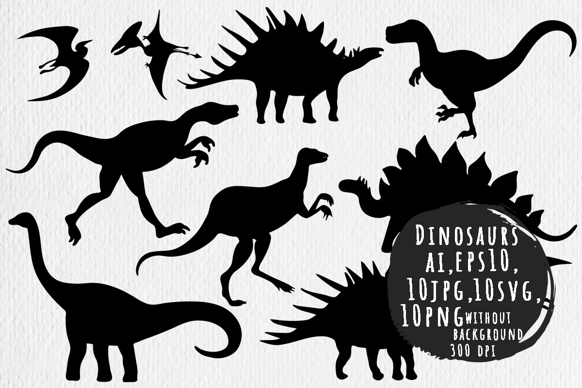 Dinosaurs silhouettes bundle