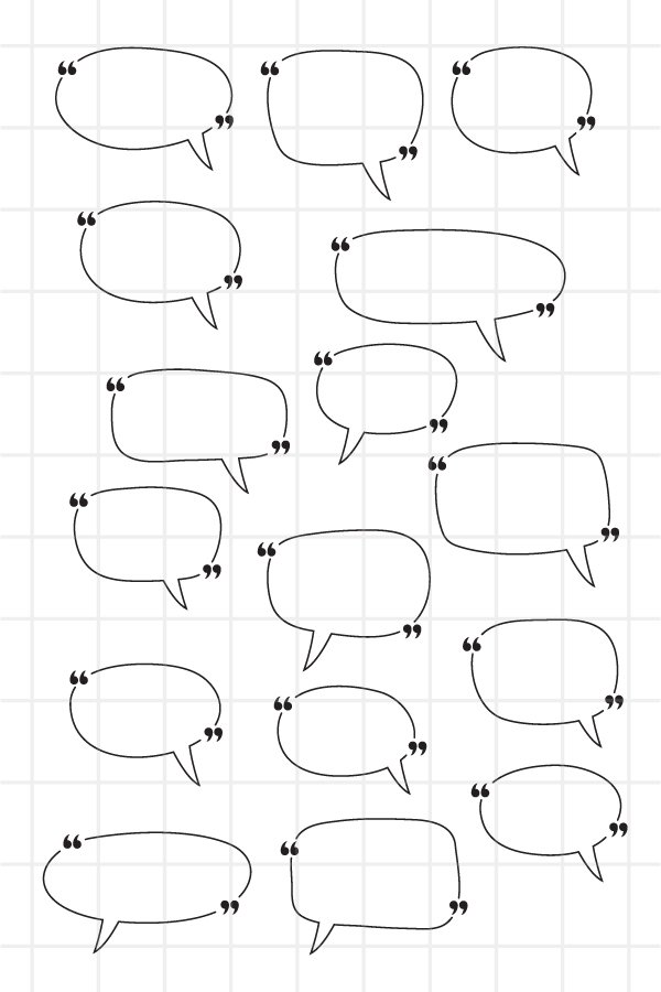 Speech quotation marks. Quote blank template Bundle cut file