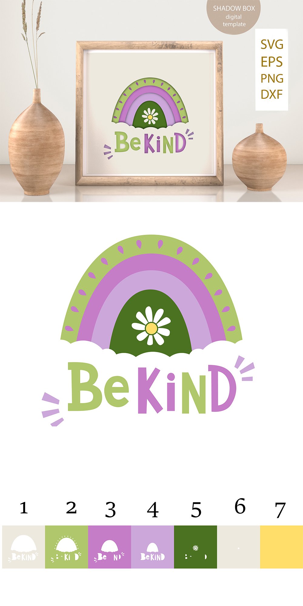 3d Boho Rainbow Shadow Box,Nursery Rainbow (2416872)