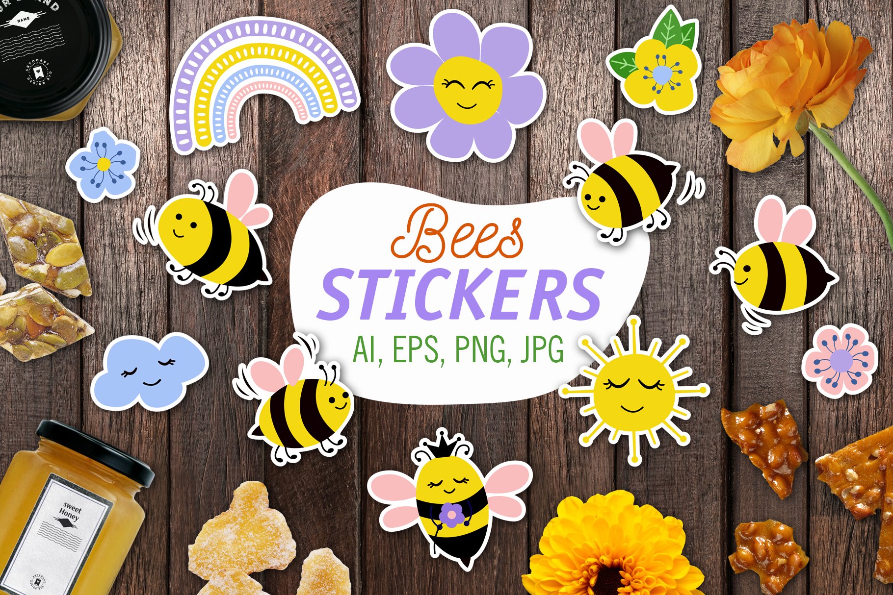 Bees stickers (1443051)