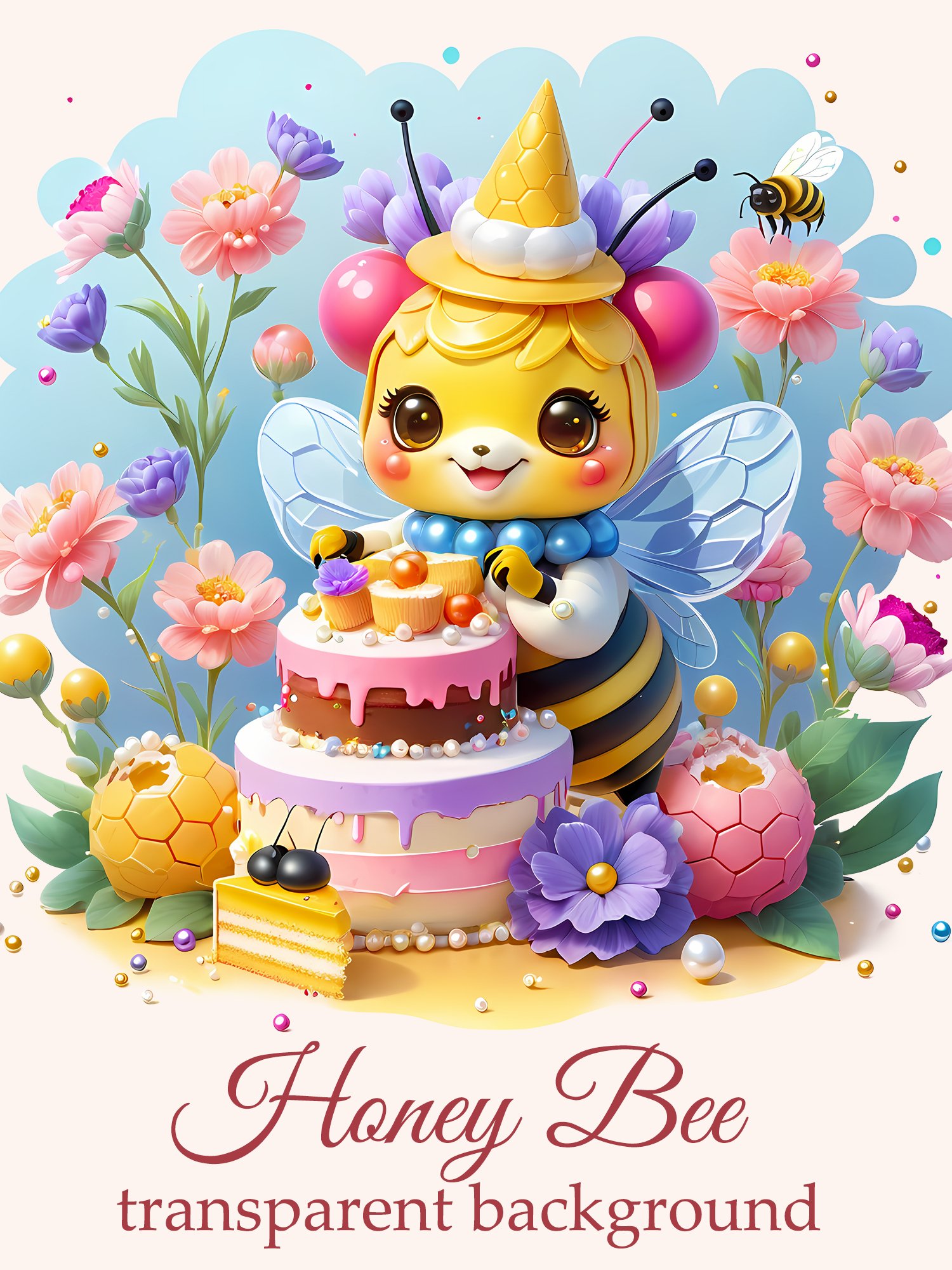 Bumble Honey Bee Clipart, Cute Cartoon, Baby Shower, Png