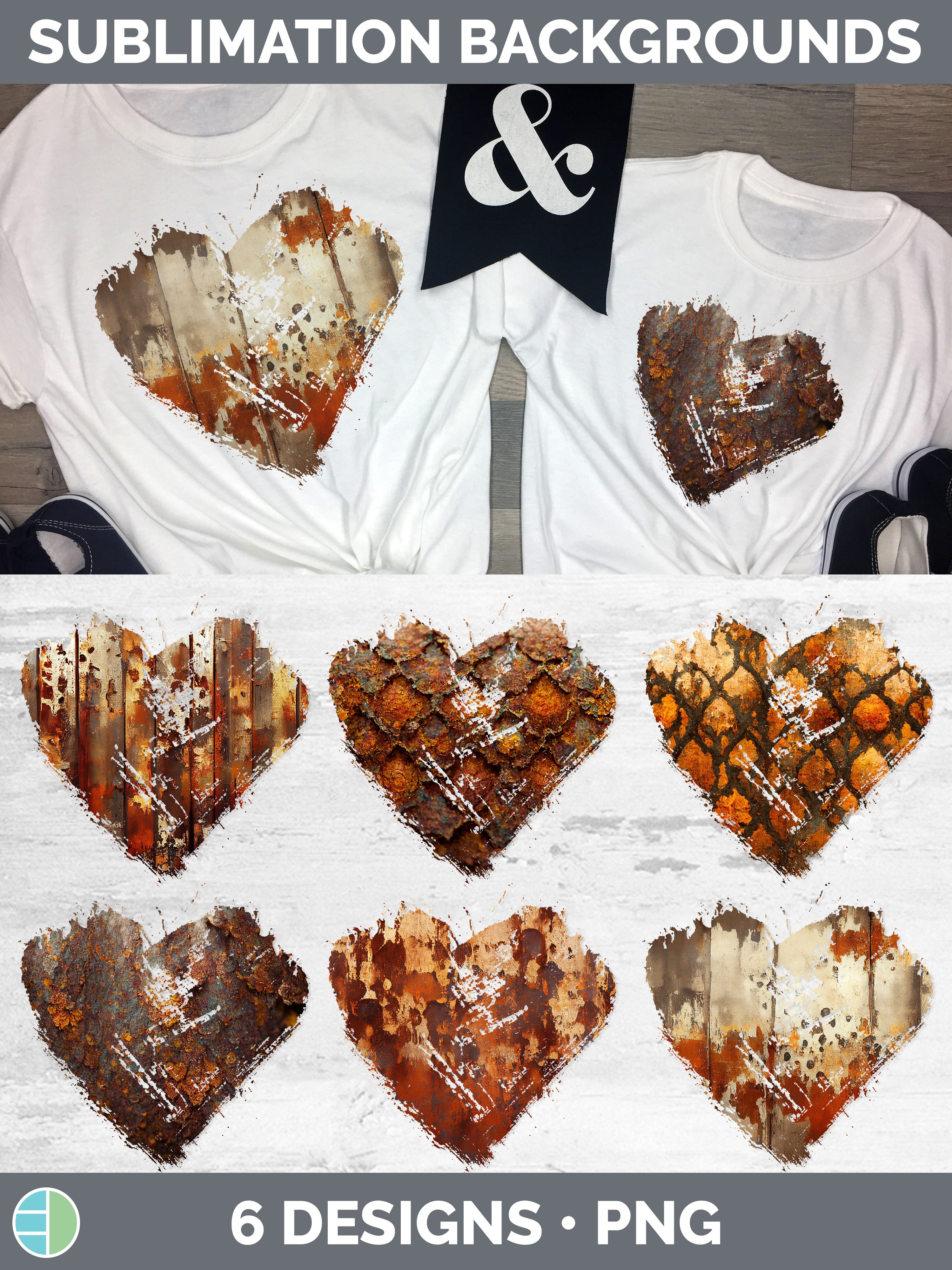 Rust Heart Distressed Clipart