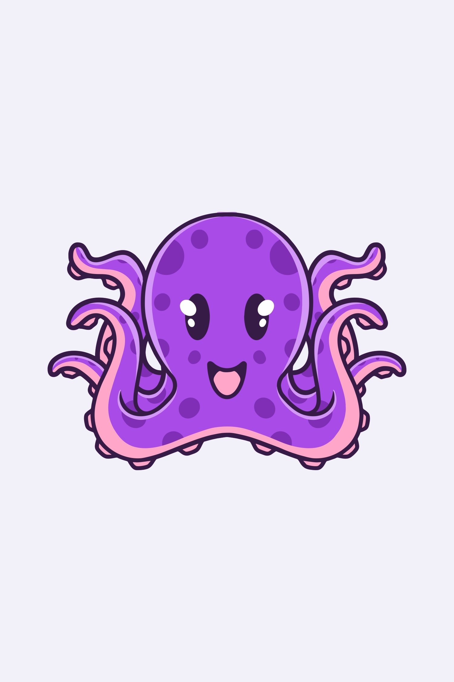 Octopus Cartoon Vector Illustrations for T-Shirt Design