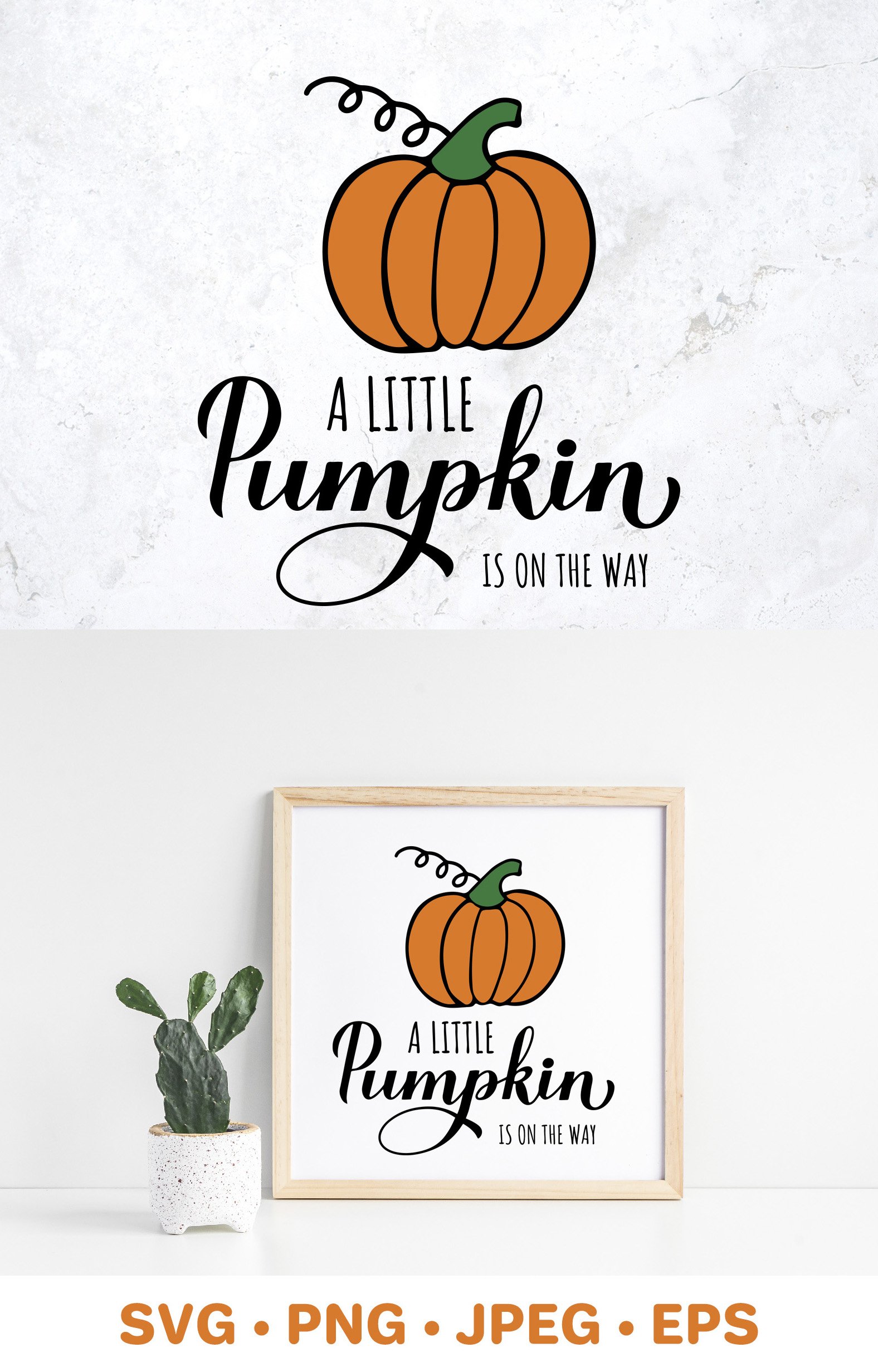 A Little Pumpkin is on the Way. Fall Baby Shower SVG