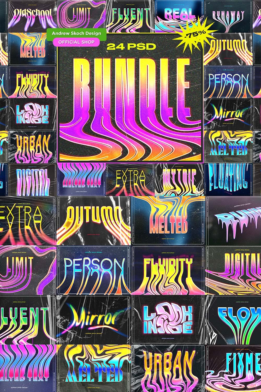 Liquid Melted Text Effects Bundle