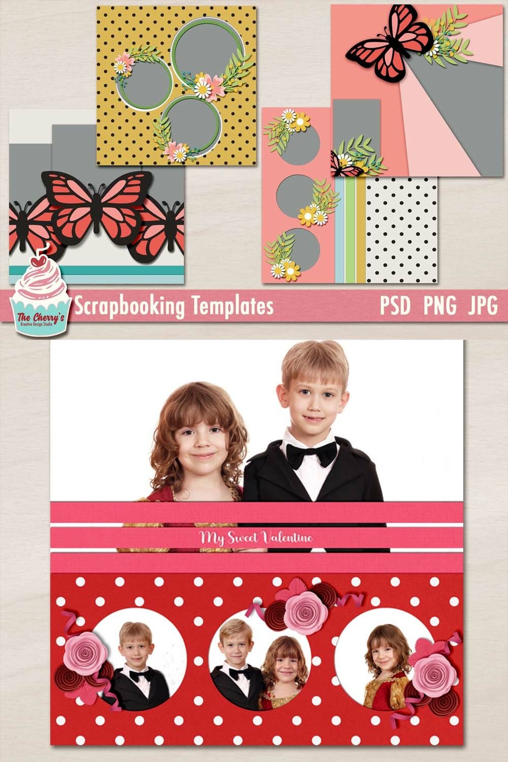 Very Vintage Page Layout Templates for Digital Scrapbooking