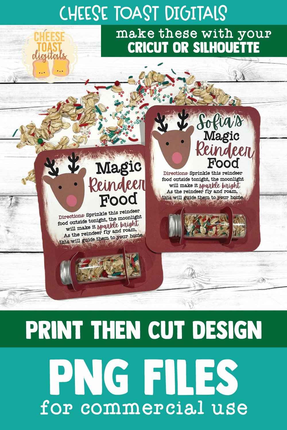Reindeer Food Card | 2 Versions | Christmas Printable PNG