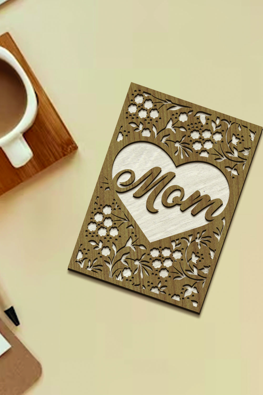 Mother's Day Laser Cut Postcard Template