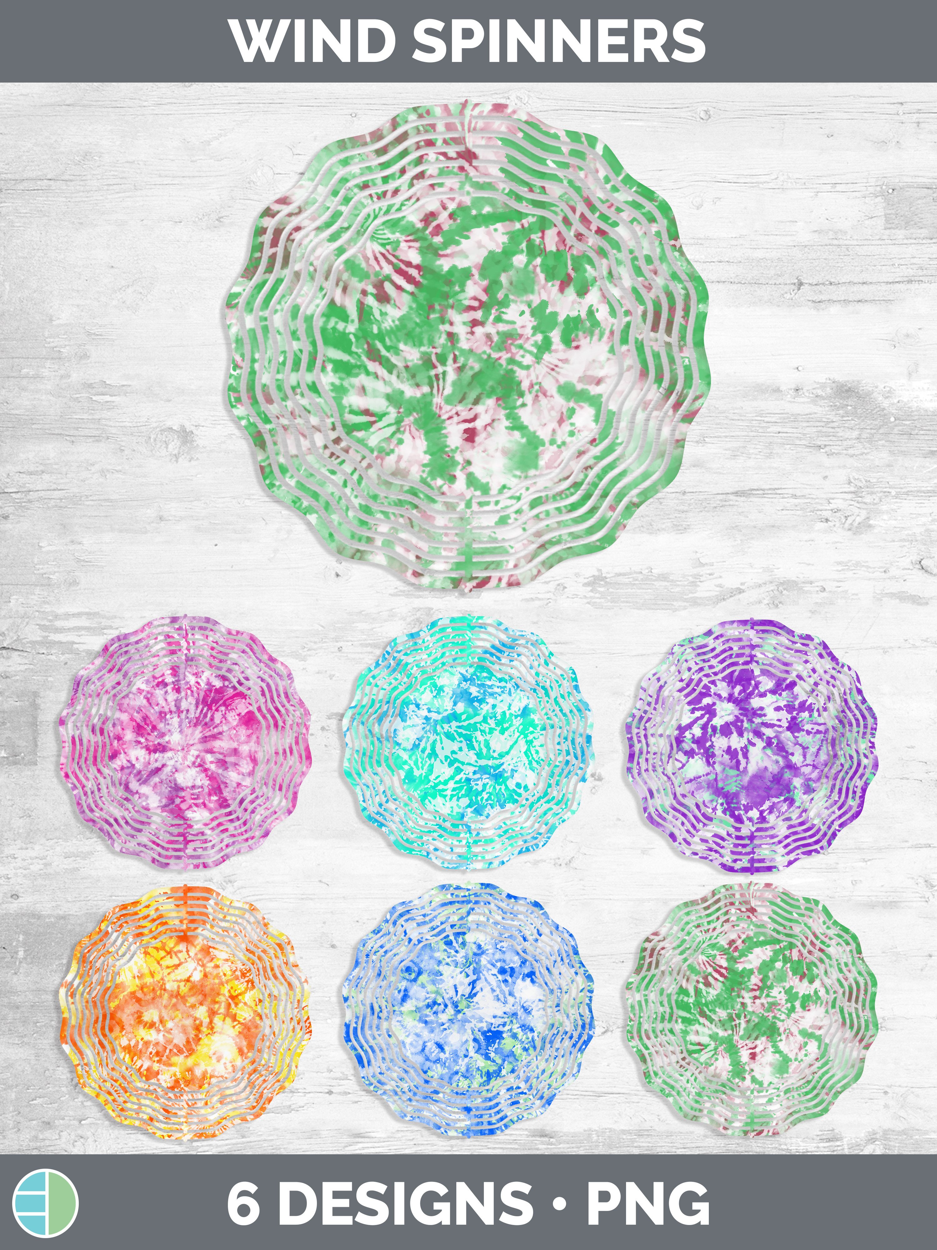 Tie Dye Wind Spinner | Sublimation Designs Bundle
