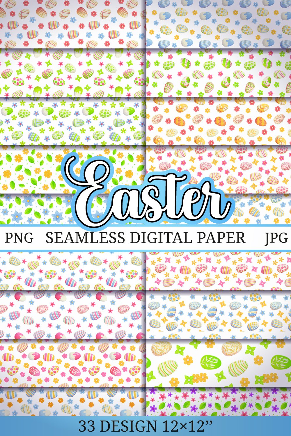 33 seamless Easter Digital Paper PNG pack (1880574)