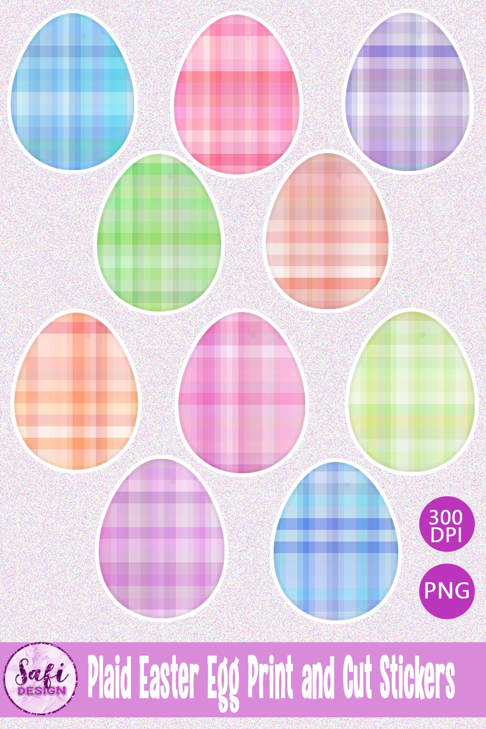 Plaid Easter Egg Print and Cut Stickers for Cricut