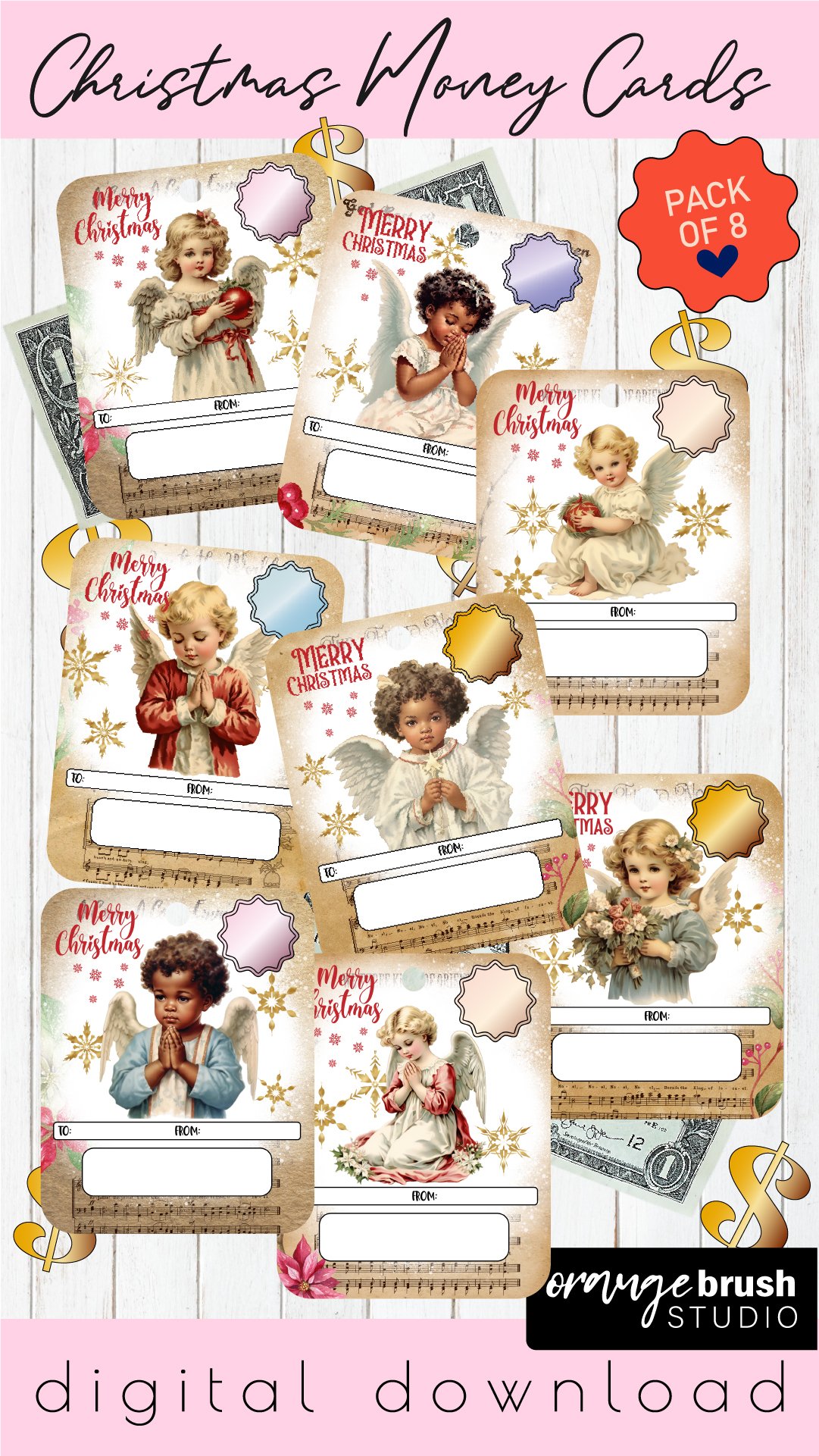 Christmas Money Holder, Money Card Printable Designs Bundle