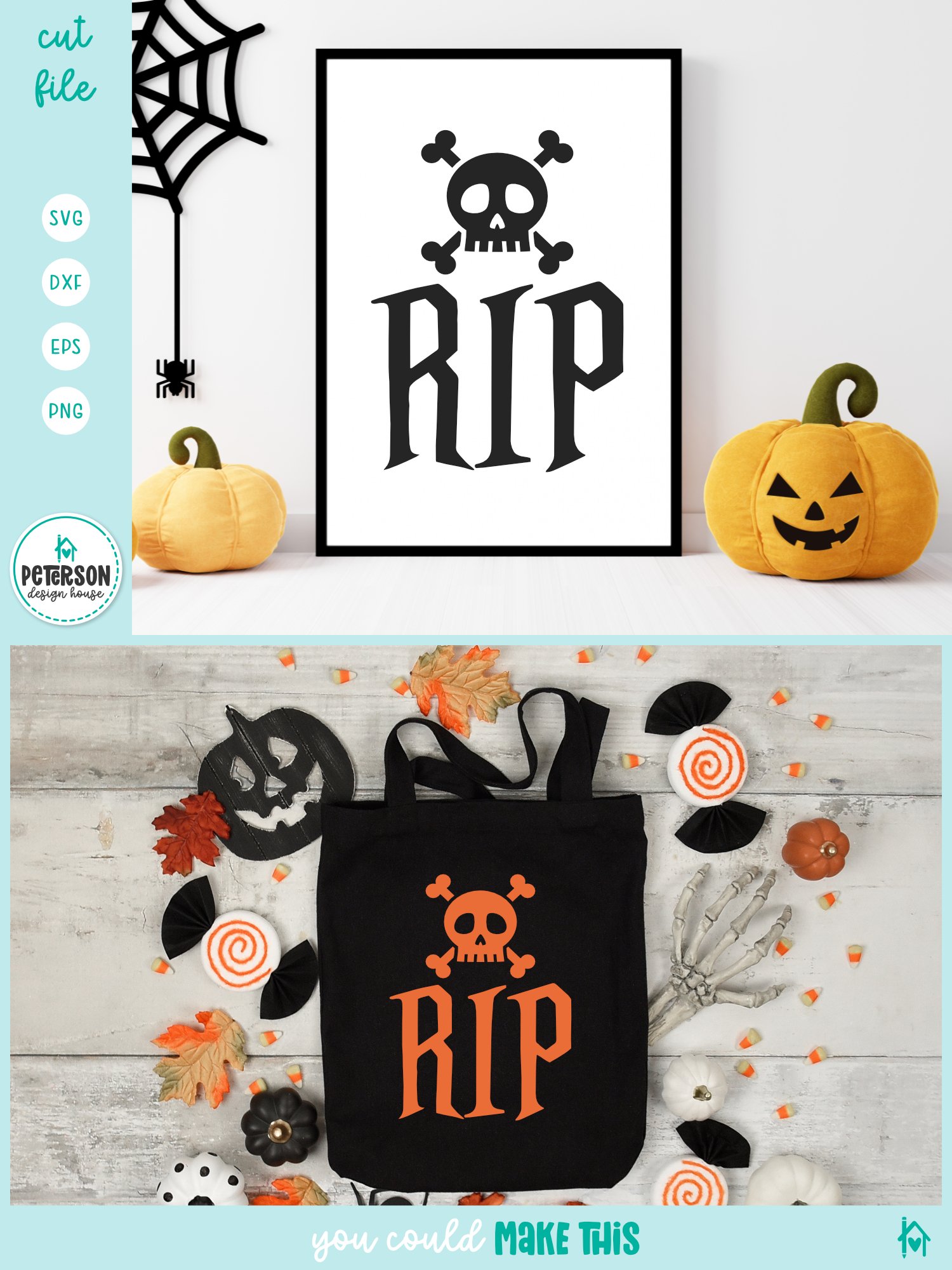 RIP Skull SVG Cut File