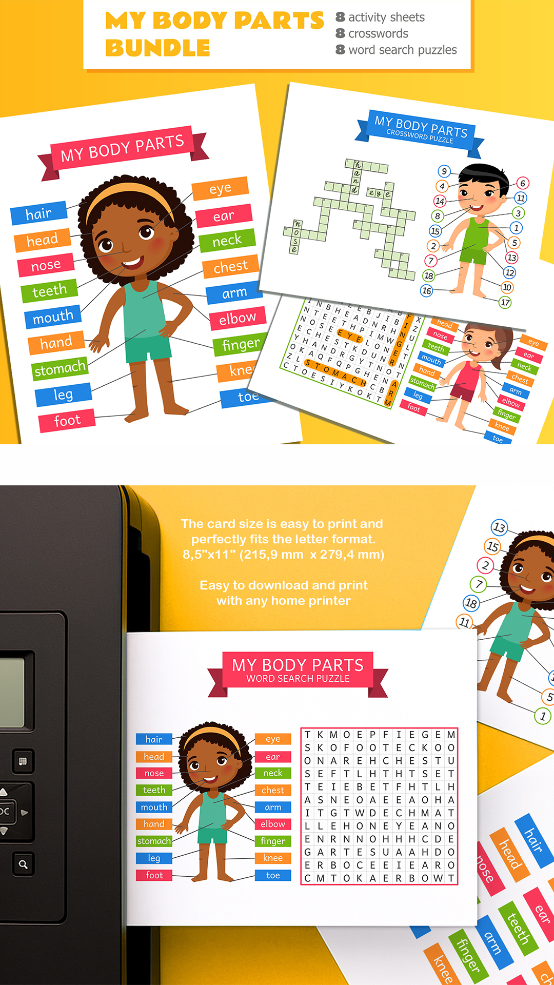 My Body Parts BUNDLE Kids Flashcards Game