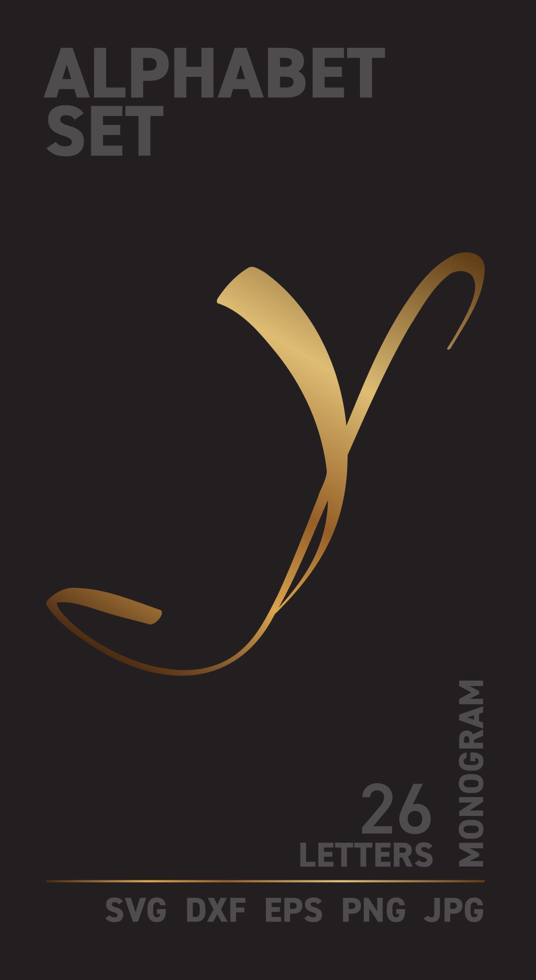 SVG Monogram Full Alphabet Set Hand Drawn Design