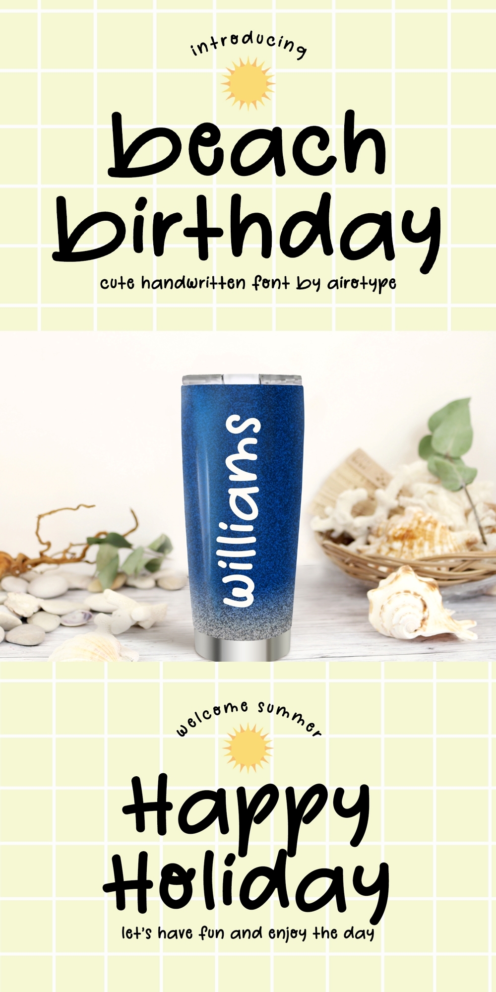 Beach Birthday - Cute Handwritten Font
