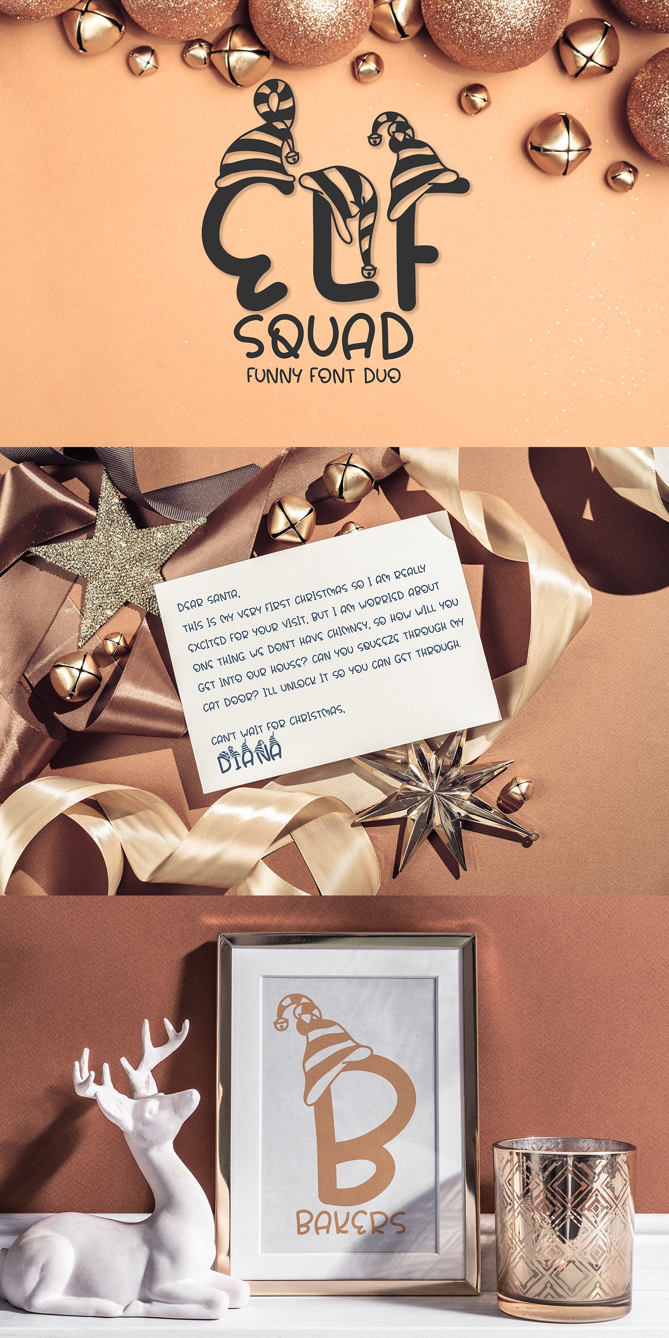 Web Font Elf Font Duo | Funny Christmas Font (998637) | Web Fonts