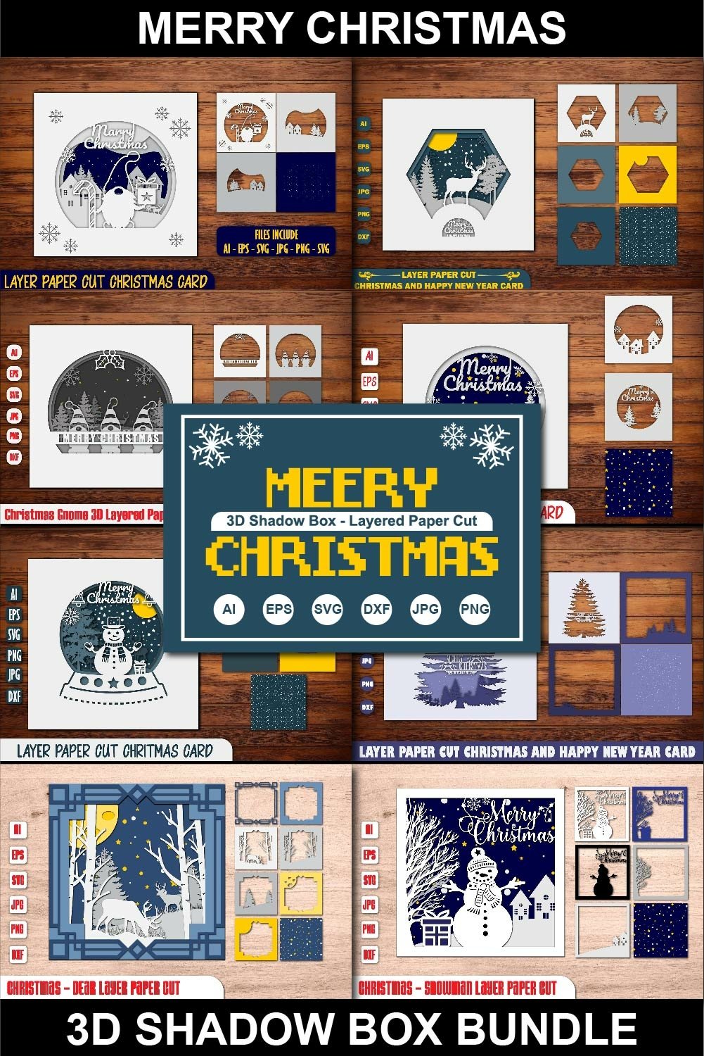 Christmas 3D Shadow Box - Layered Paper Cut Bundle (2196428)
