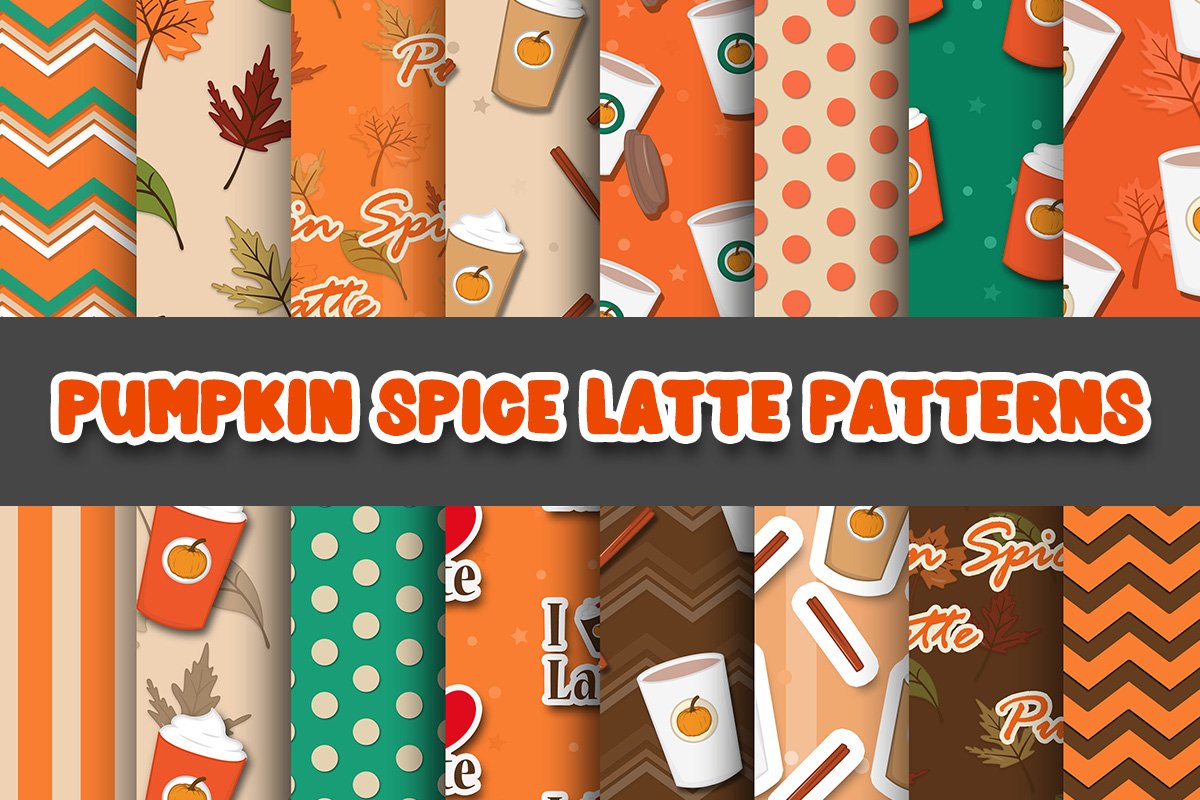 Pumpkin Spice Latte Digital Patterns