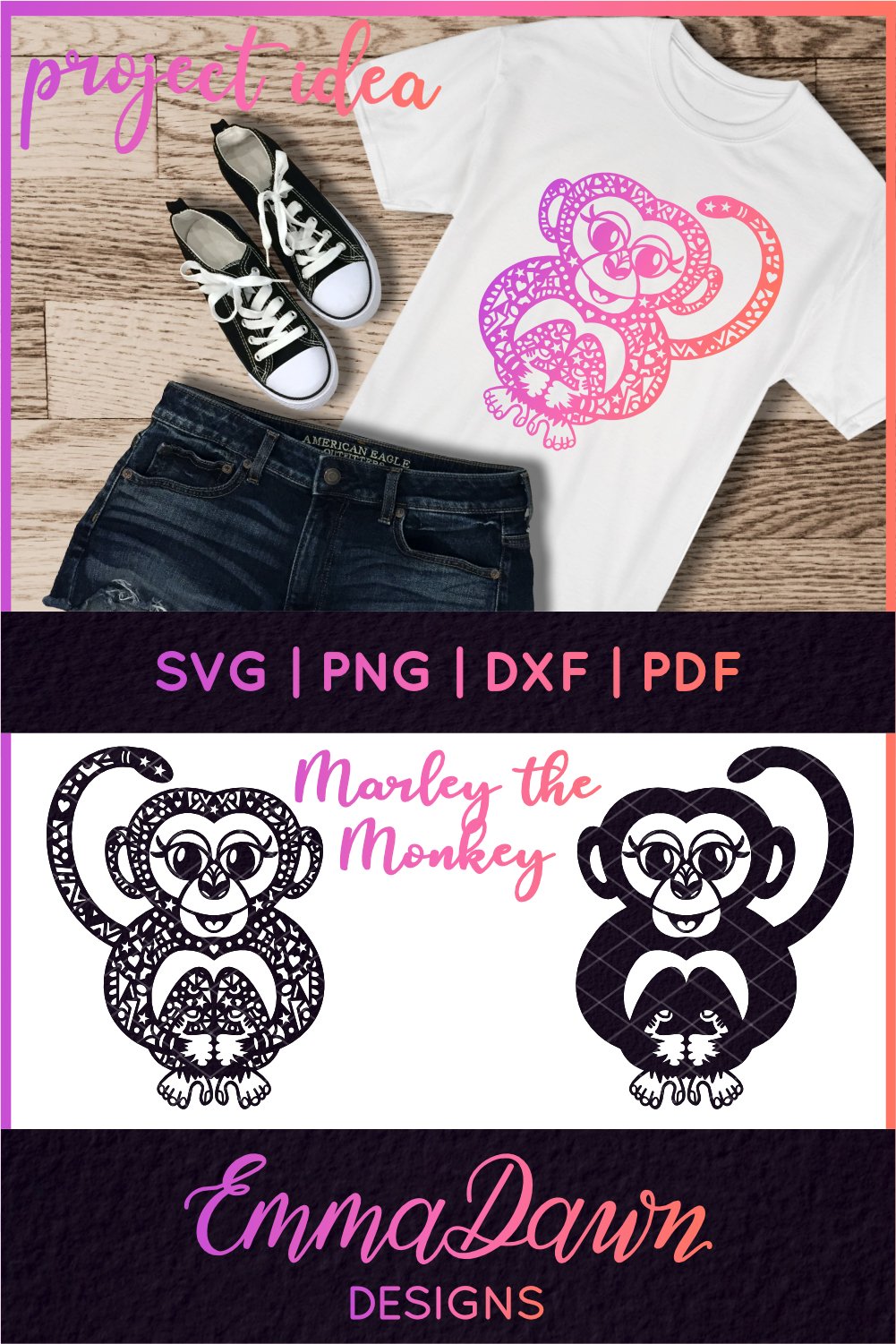 Download MARLEY THE MONKEY SVG MANDALA / ZENTANGLE 4 DESIGNS ...
