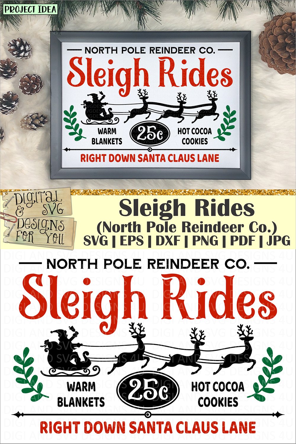 Sleigh Races Sign Sleigh Rides, Vintage Christmas Sign, Farmhouse Christmas
