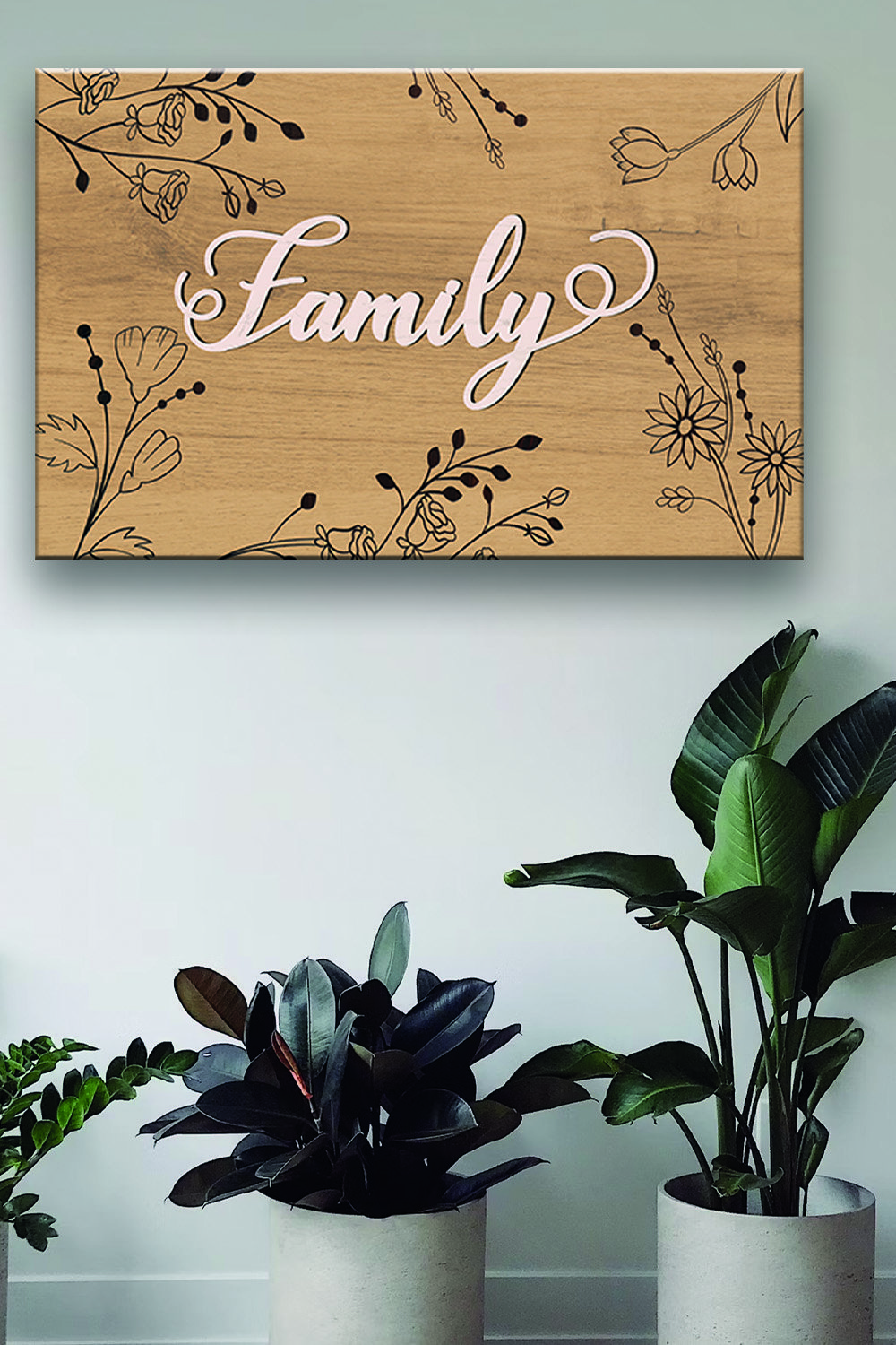 FAMILY Decorative Wall Panel, Laser Cut File