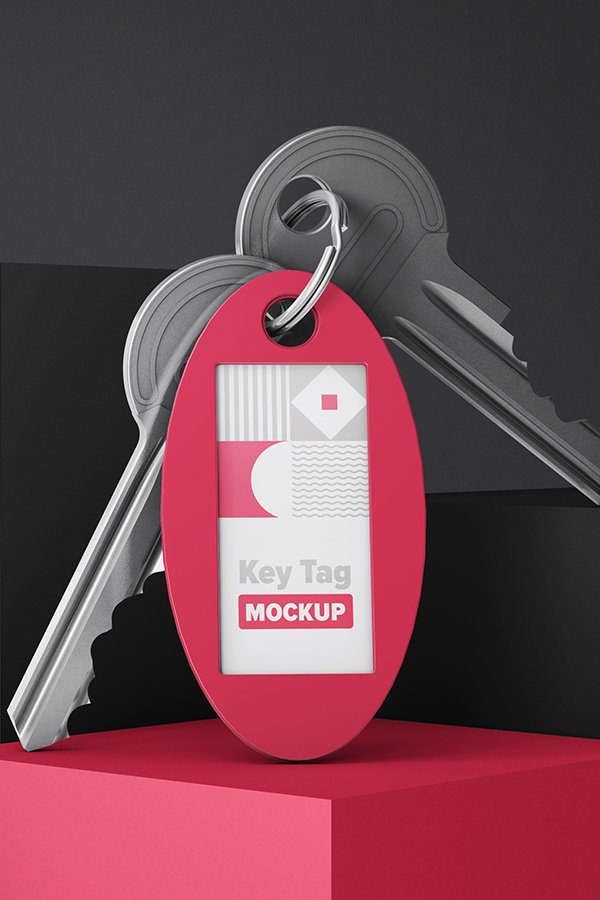 Oval Key Tag Mockup