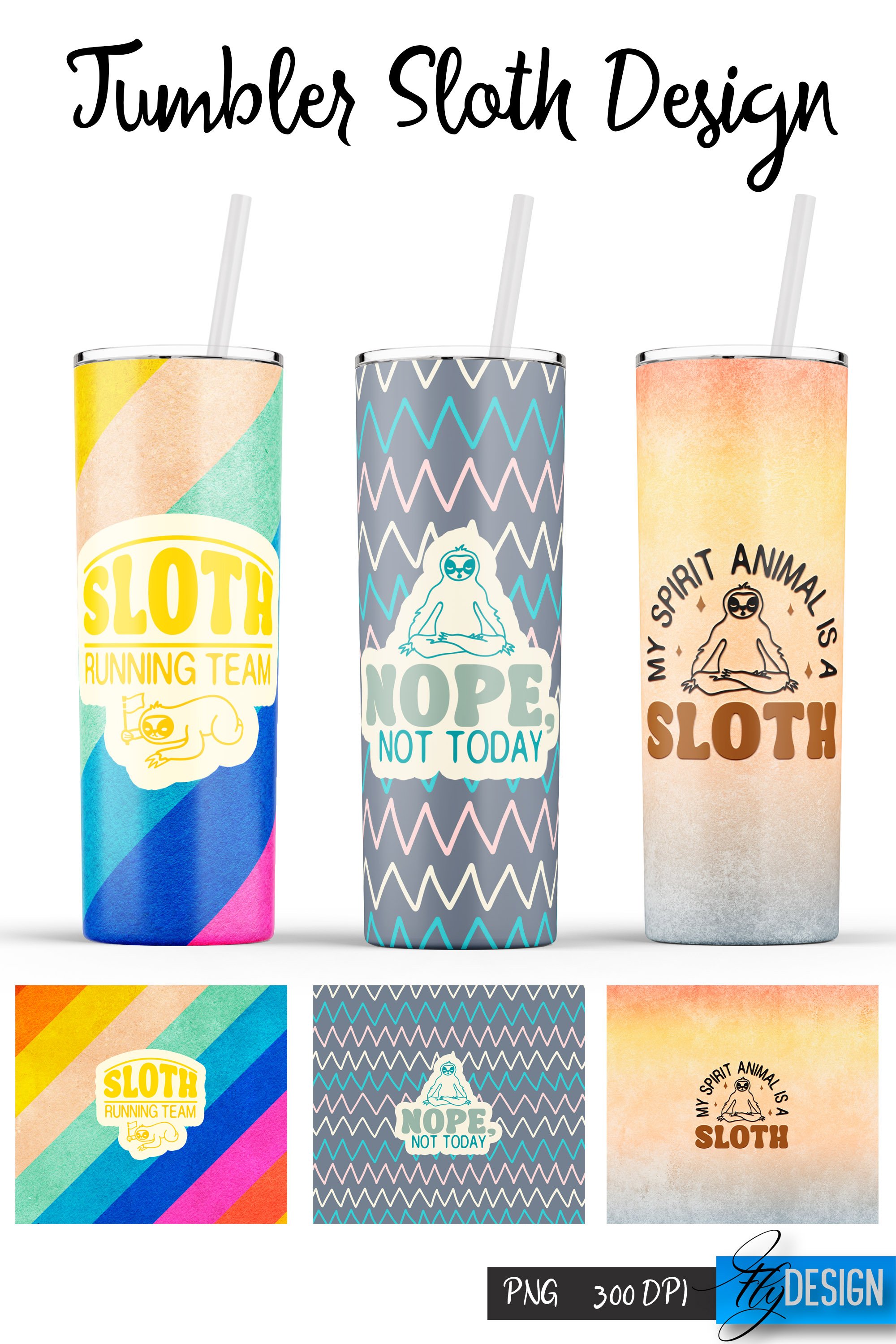 Sloth Tumblers | 20 Oz Tumbler Wrap Template | (3048211)