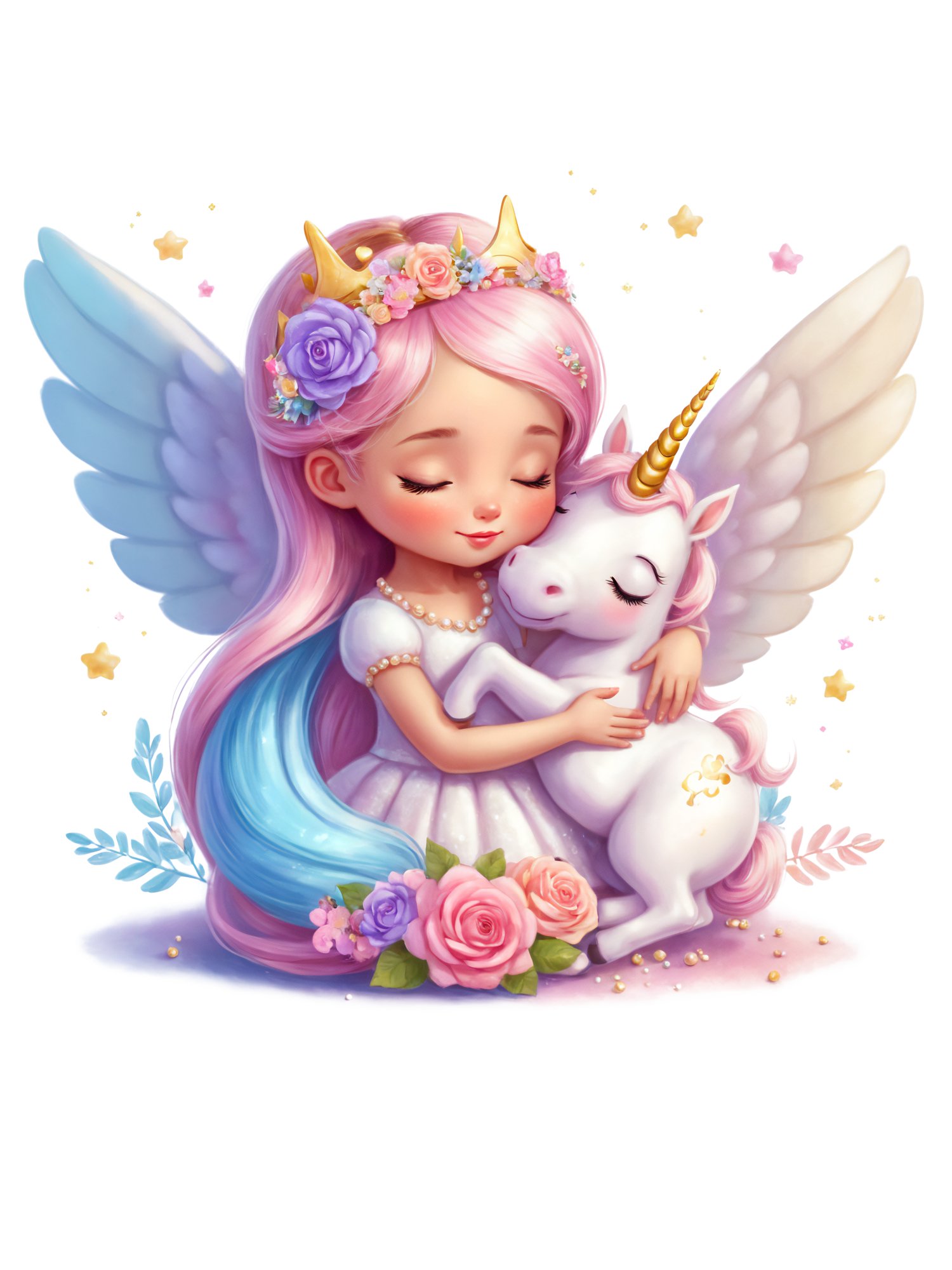 Disney Princess and Unicorn Cute Cartoon Art, Clipart Png