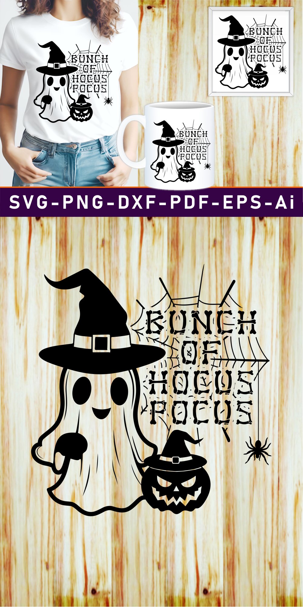 Spooky Witch SVG, Halloween Shirt SVG Cut Files Designs