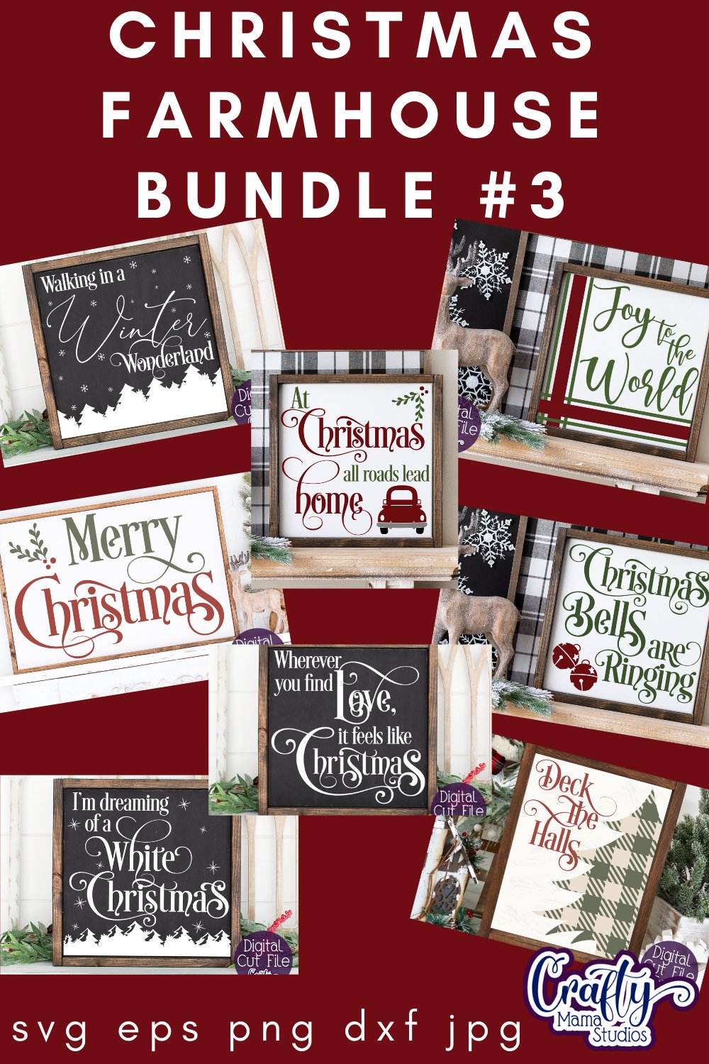 Farmhouse Christmas Bundle #3 | Holiday Home Sign Svg